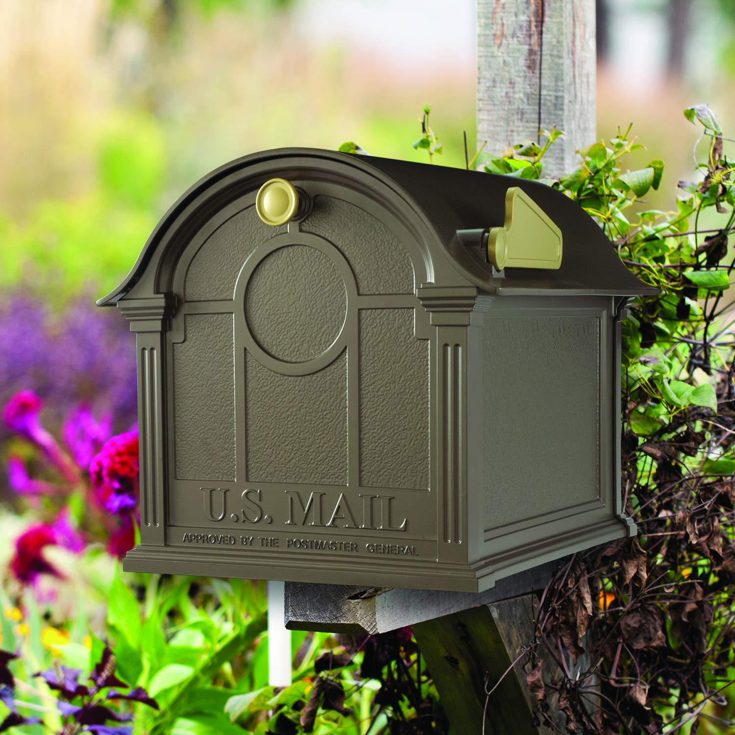 Whitehall Products Balmoral Mailbox in Bronze - Durable Outdoor Mailbox with Secure Locking System for Homes, Apartments & Offices - Perfect for Curb Appeal & Mail Protection