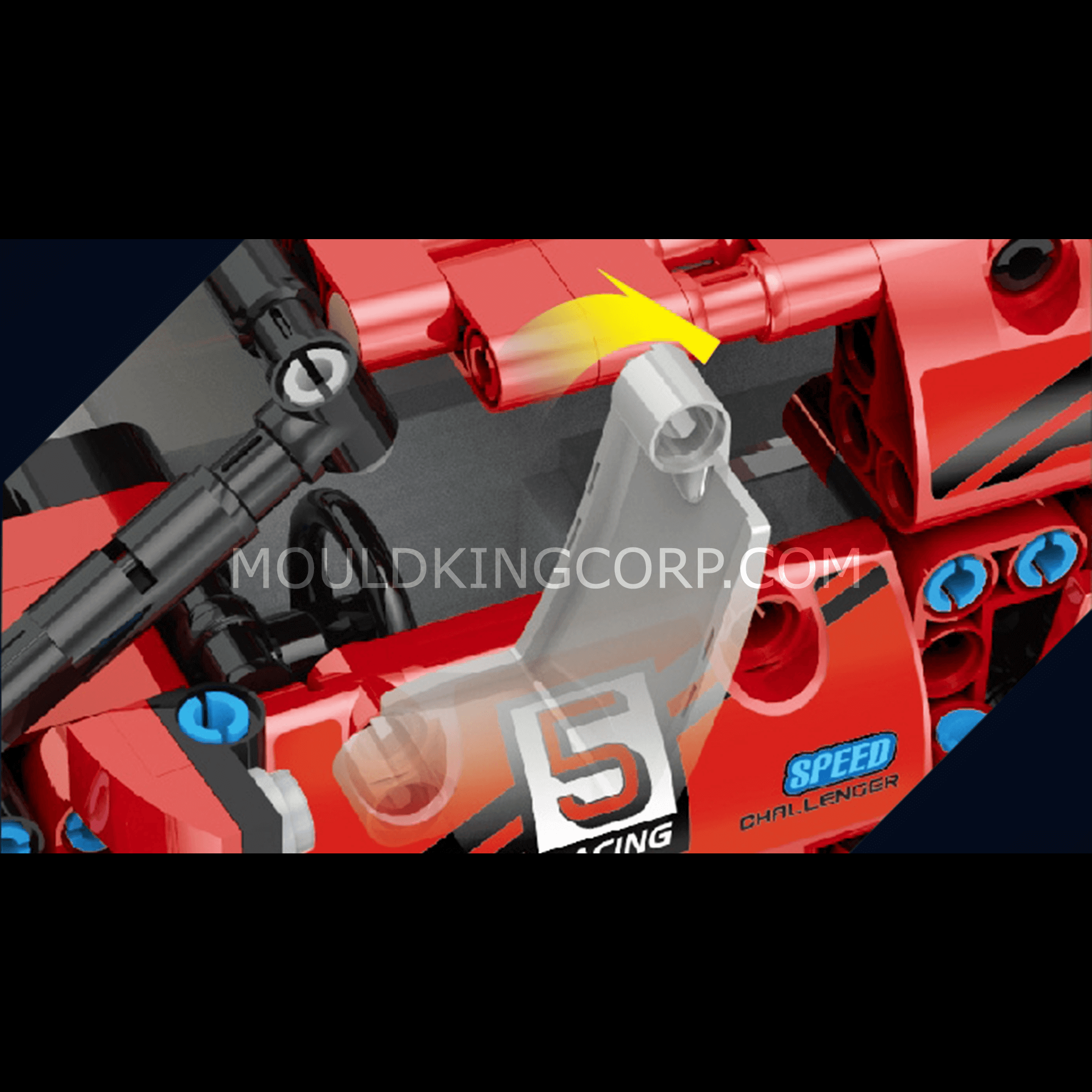Mould King 15017 Challenger Remote Control Car Building Kit - 733 Piece STEM Toy for Kids & Adults | DIY RC Car Model for Racing, Collecting & Gift Giving