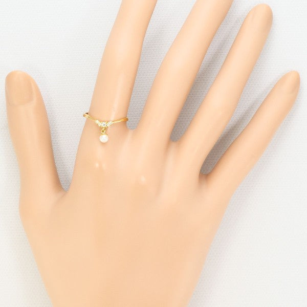 18K Yellow Gold Pearl and Diamond Ring for Women - Elegant Bridal Jewelry, Wedding, Engagement, Anniversary Gift