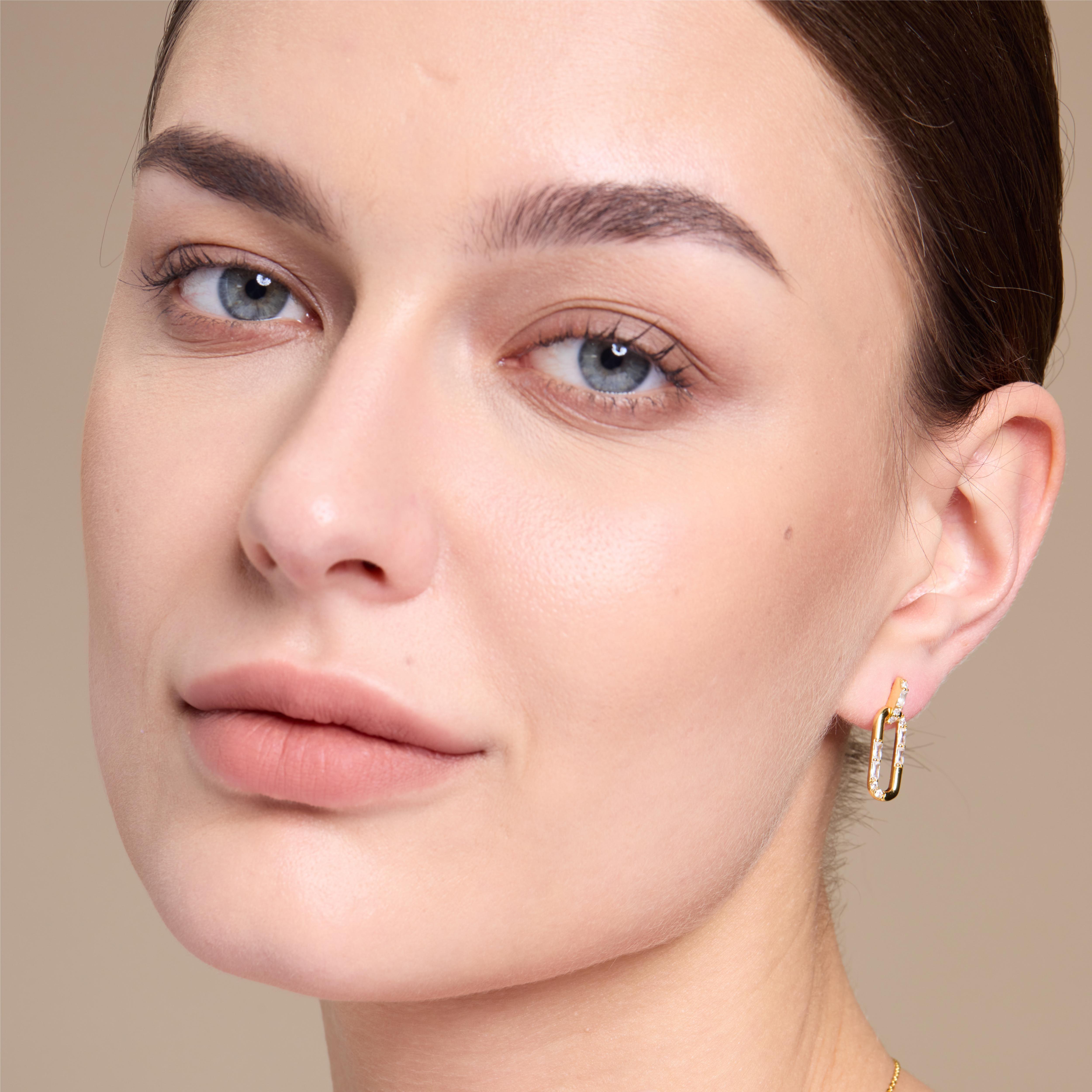 Golden Pin Drop Earrings for Women - Elegant 14K Gold Plated Dangle Earrings - Perfect for Parties, Weddings & Everyday Wear