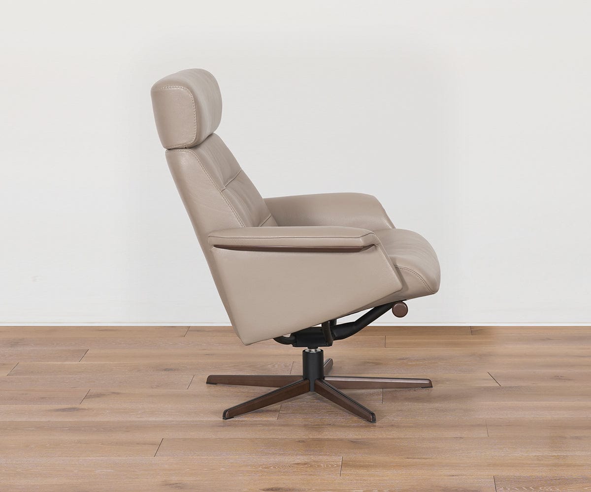 Premium Steffen Leather Recliner with Ottoman - Genuine Leather Living Room Chair for Relaxing & Lounging - Perfect for Home Theater, Reading Nook & Living Spaces