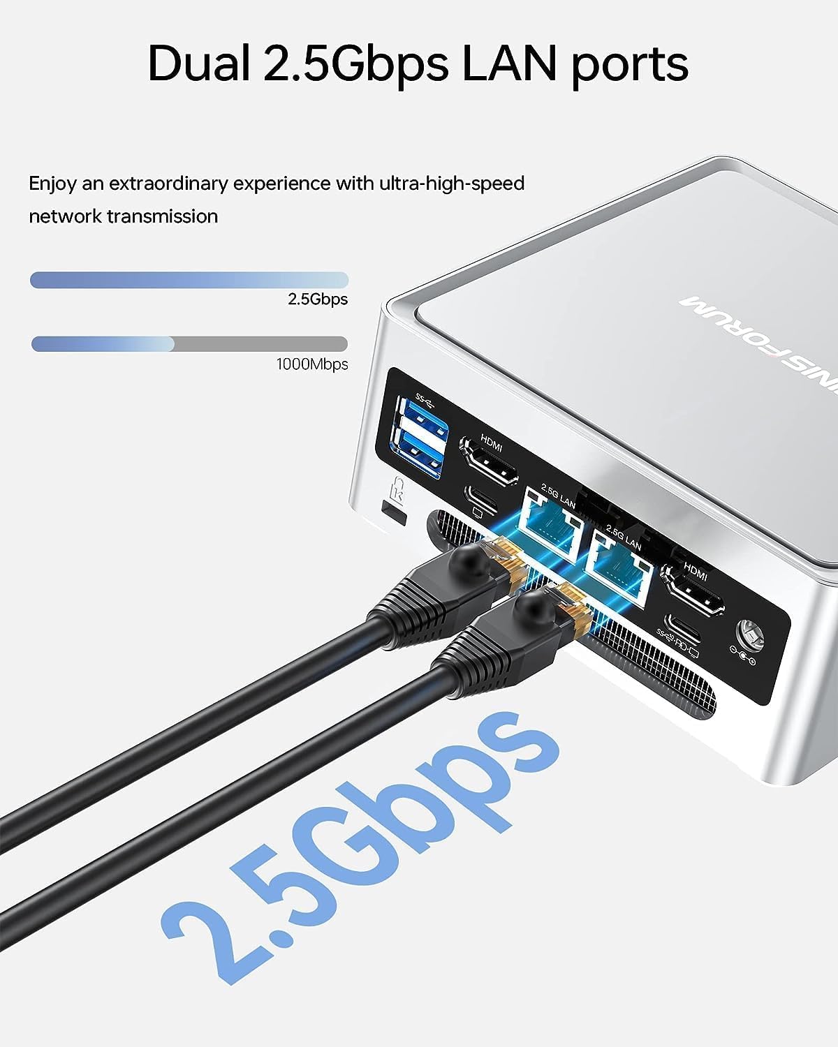 MINISFORUM NAB6 Mini PC - Intel Core i7-12650H 10-Core Processor up to 4.7GHz, 32GB DDR4 RAM, 1TB SSD, HDMI/USB-C, WiFi 6, Bluetooth, USB 3.2 - Compact Desktop Computer for Home Office, Gaming & Media Center