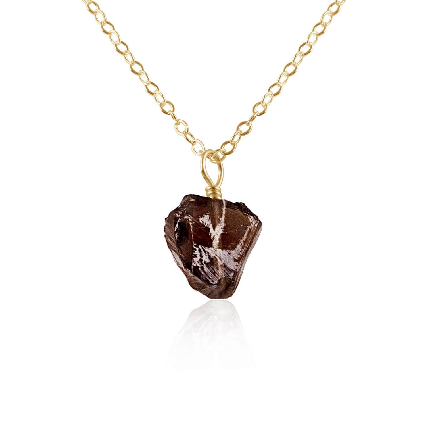 Natural Raw Smoky Quartz Pendant Necklace for Women - Elegant Healing Crystal Jewelry for Spiritual Protection & Everyday Wear