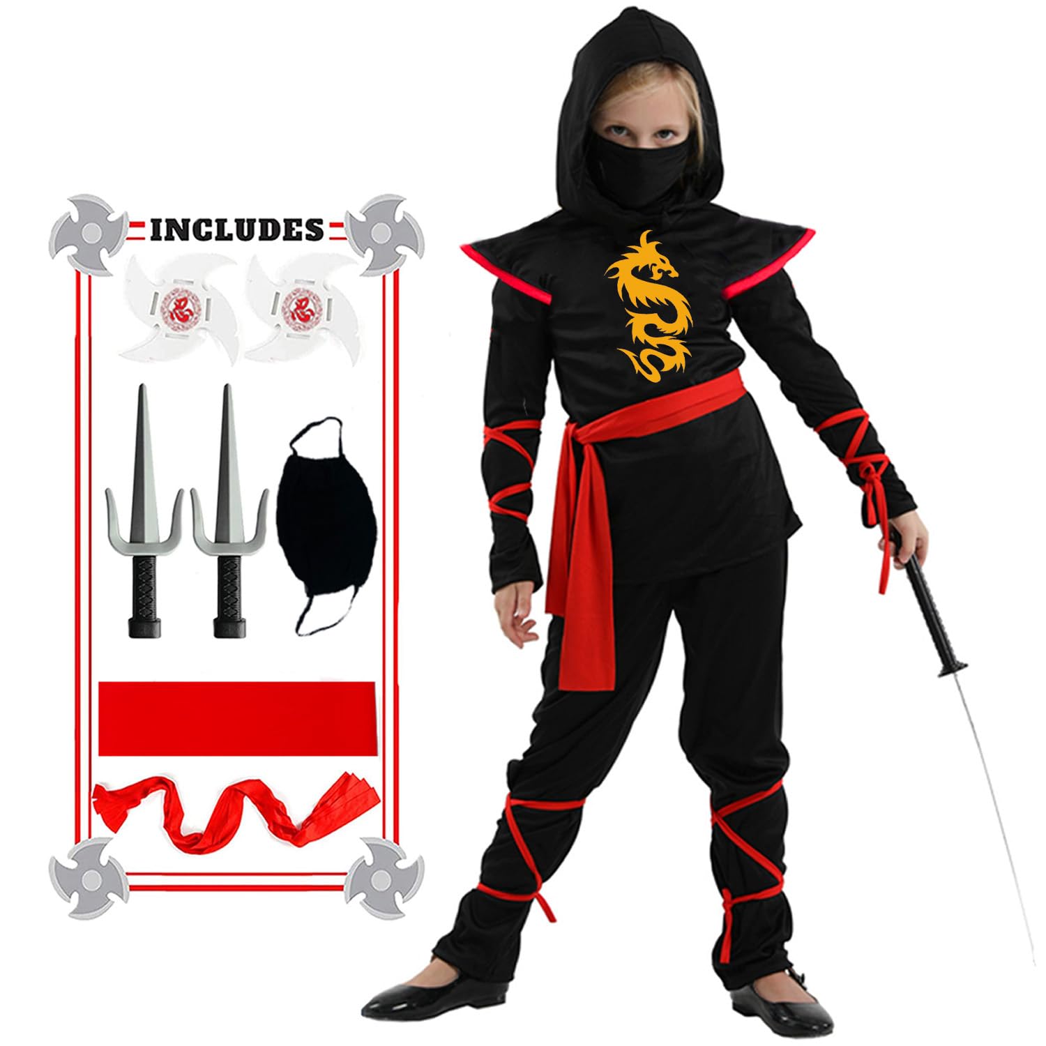 **Boys Ninja Costume Set - Halloween Cosplay Outfit for Kids | Perfect for Halloween Parties, Dress-Up & Role Play**