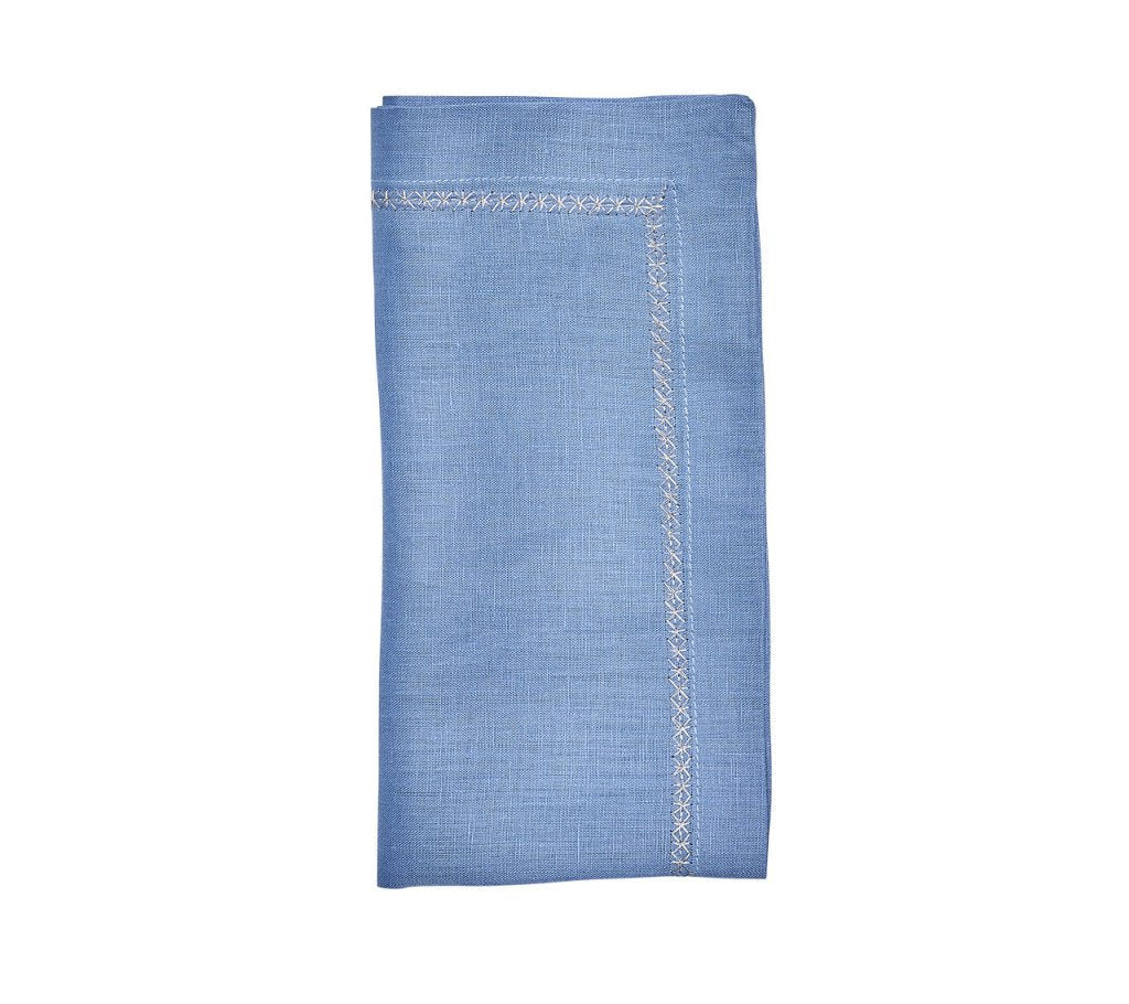 Premium Classic Blue Napkins Set of 4 - 100% Cotton Dinner Napkins for Formal Dining, Parties & Everyday Use