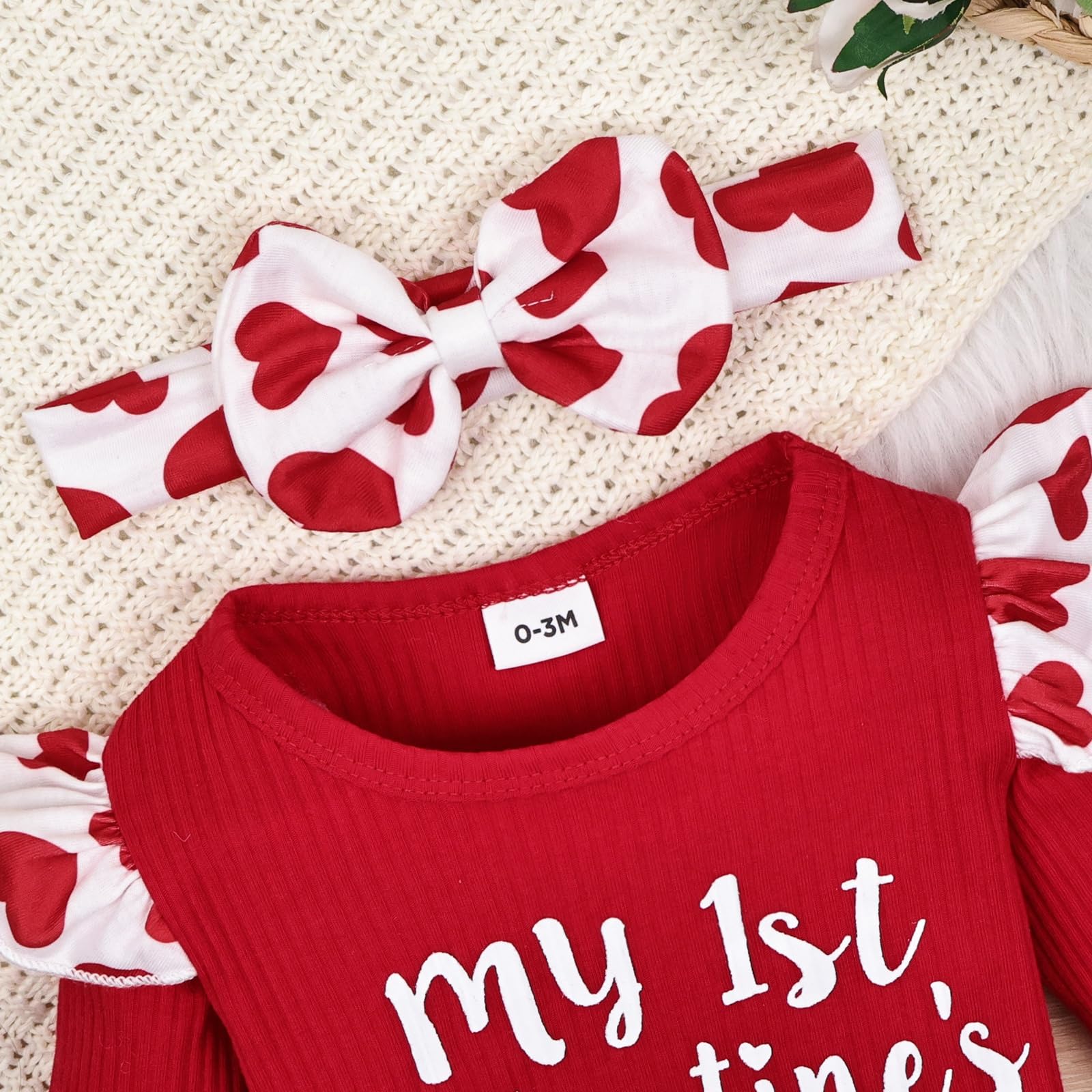 Valentine's Day Outfit for Baby Girls 0-18 Months - Cute Denim Skirt Set | Perfect for Valentine's Photos, Parties & Special Occasions