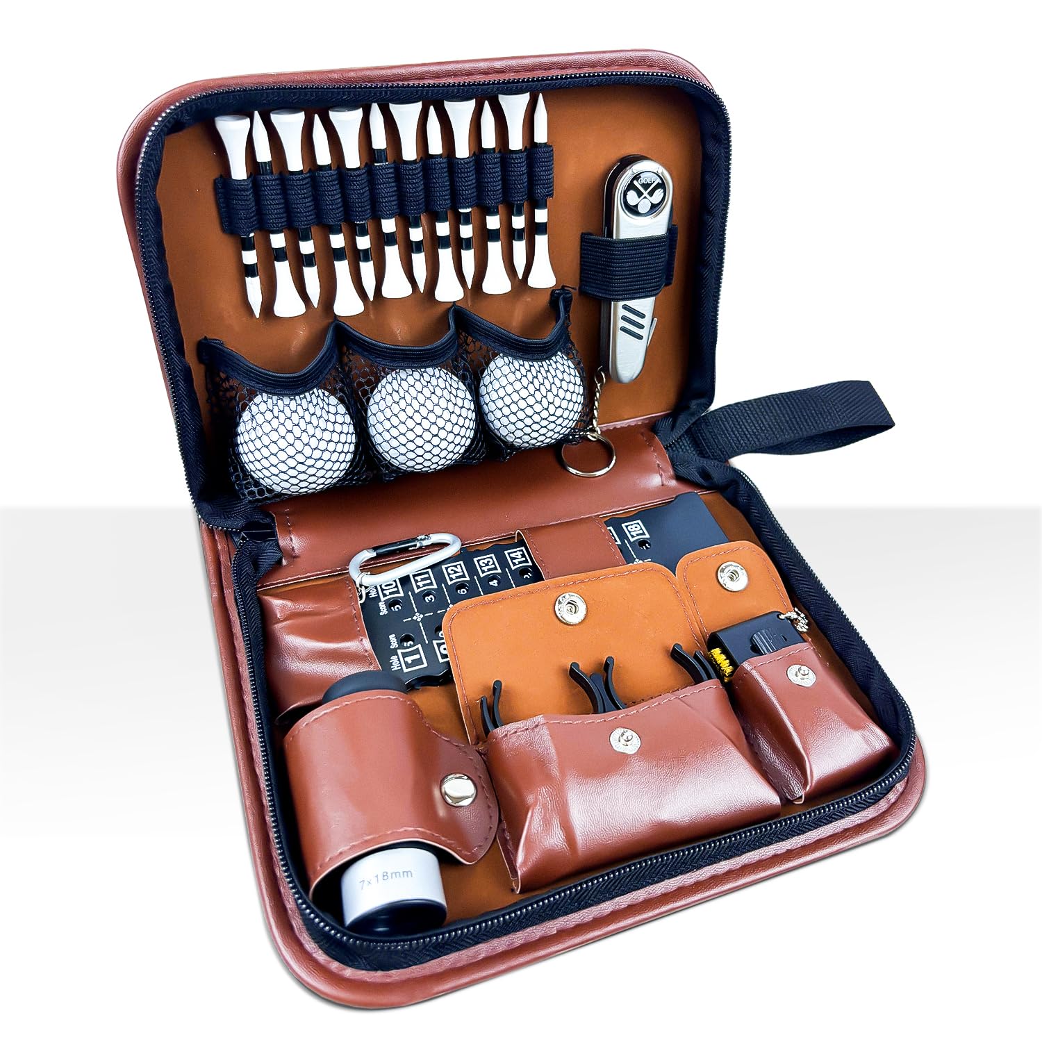 Premium Golf Gift Set for Men & Women - Complete Golfing Accessories with 3 Balls, Bag Case, Rangefinder, Tees, Brush & More | Ideal for Dad, Beginners & Golf Enthusiasts | Perfect Birthday, Father's Day & Retirement Gift for Golf Lovers
