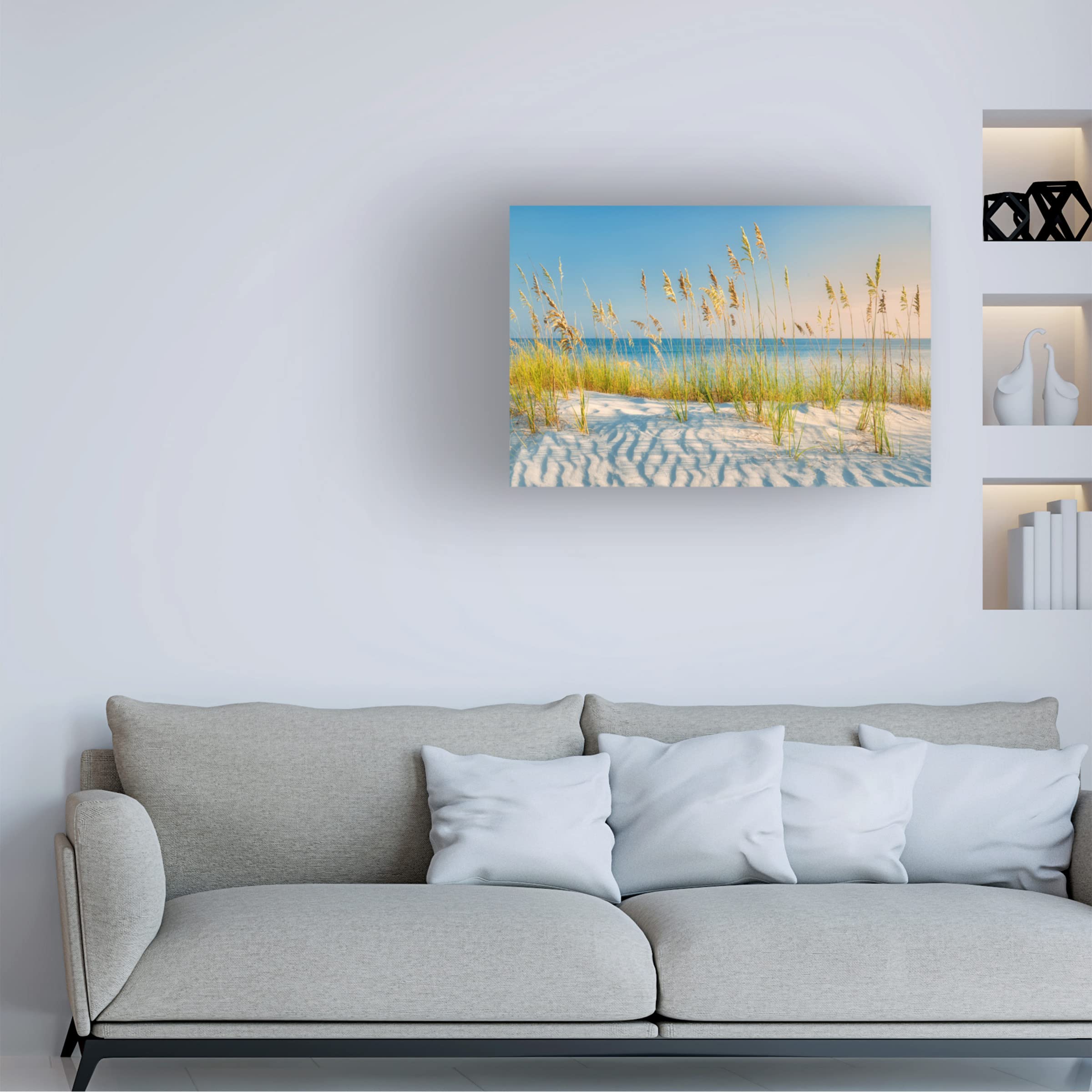Dennis Frates 'Sea Oat Grass 2' Canvas Wall Art Print - Coastal Beach Decor for Living Room, Bedroom & Office