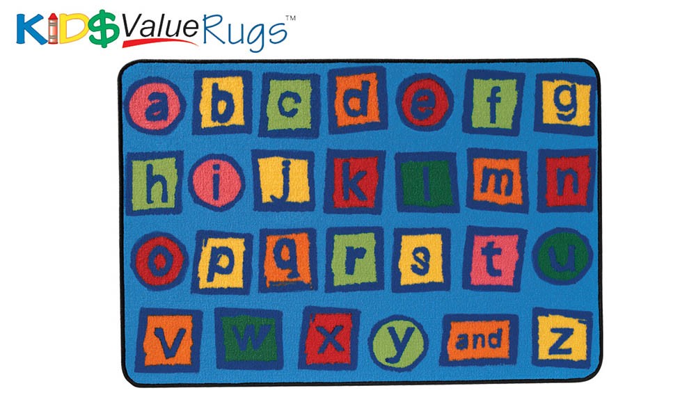 Alphabet Blocks Educational Kids Rug 3' x 4'6