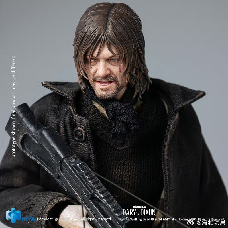 HIYA 16CM 1/12 Scale The Walking Dead Daryl Dixon Action Figure - Highly Detailed Collectible Model for Display & Role Play | Perfect for Fans, Collectors & Diorama Scenes