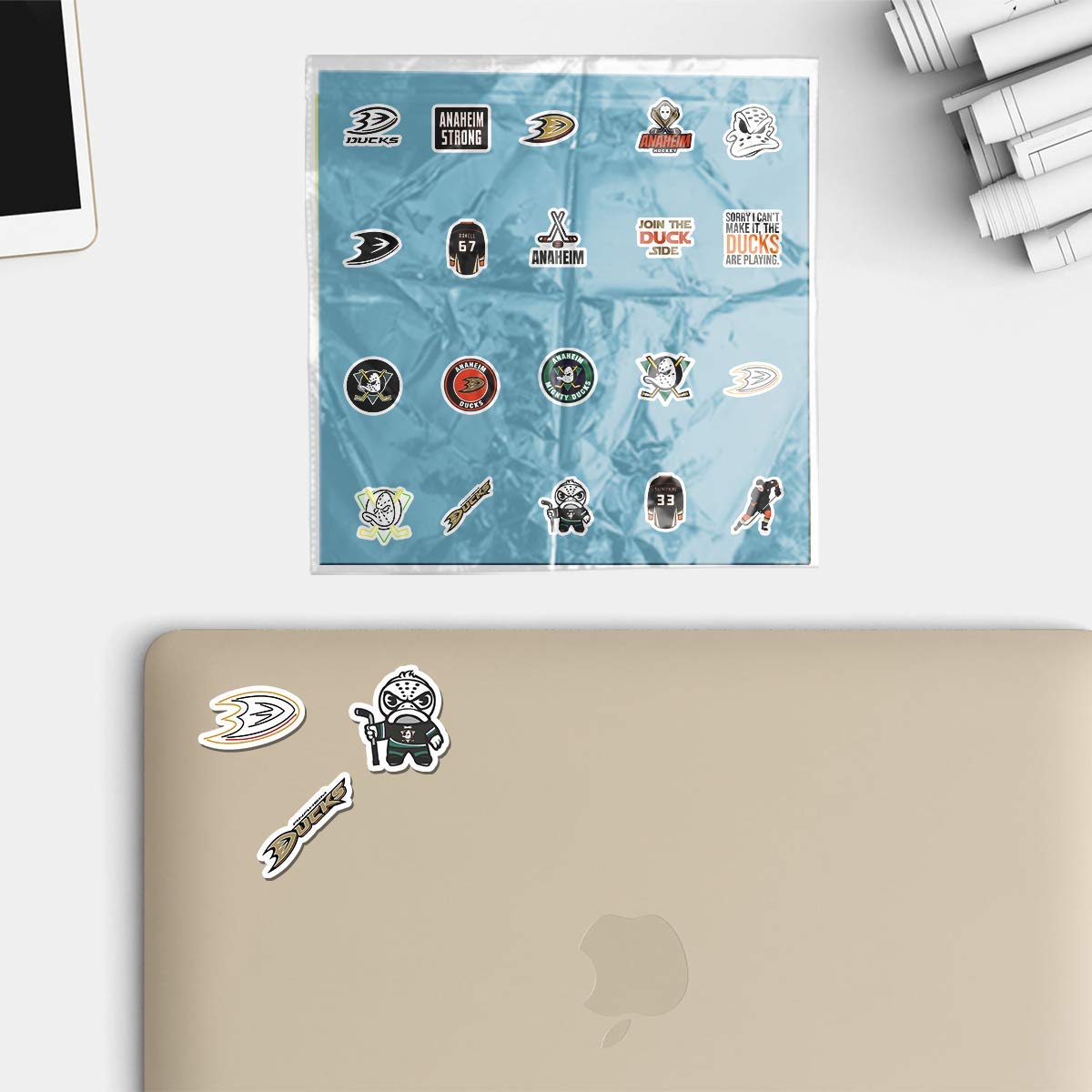 20 PCS Anaheim Aesthetic Duck Stickers - Colorful Vinyl Waterproof Decals for Water Bottles, Laptops, Scrapbooking, Luggage, Skateboards & More - Perfect for DIY Crafts, School Supplies & Personalizing Your Belongings