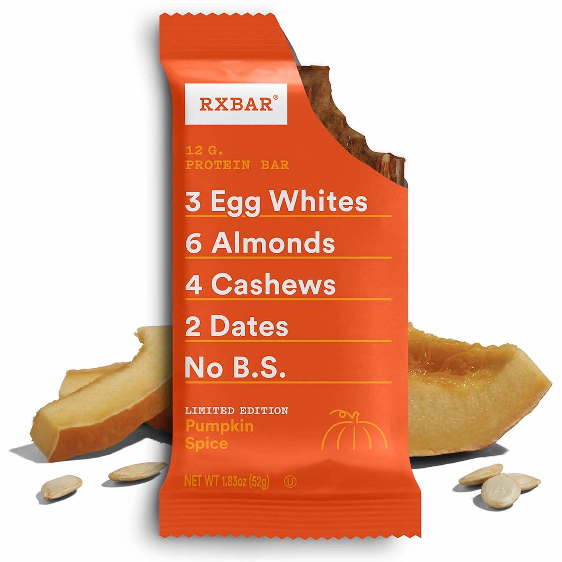RXBAR Protein Bars - Pumpkin Spice Flavor, 12 Pack (22oz) | High Protein Snack for Workout Recovery, Healthy On-The-Go Breakfast & Office Snacks | Gluten Free, Dairy Free, No Artificial Ingredients