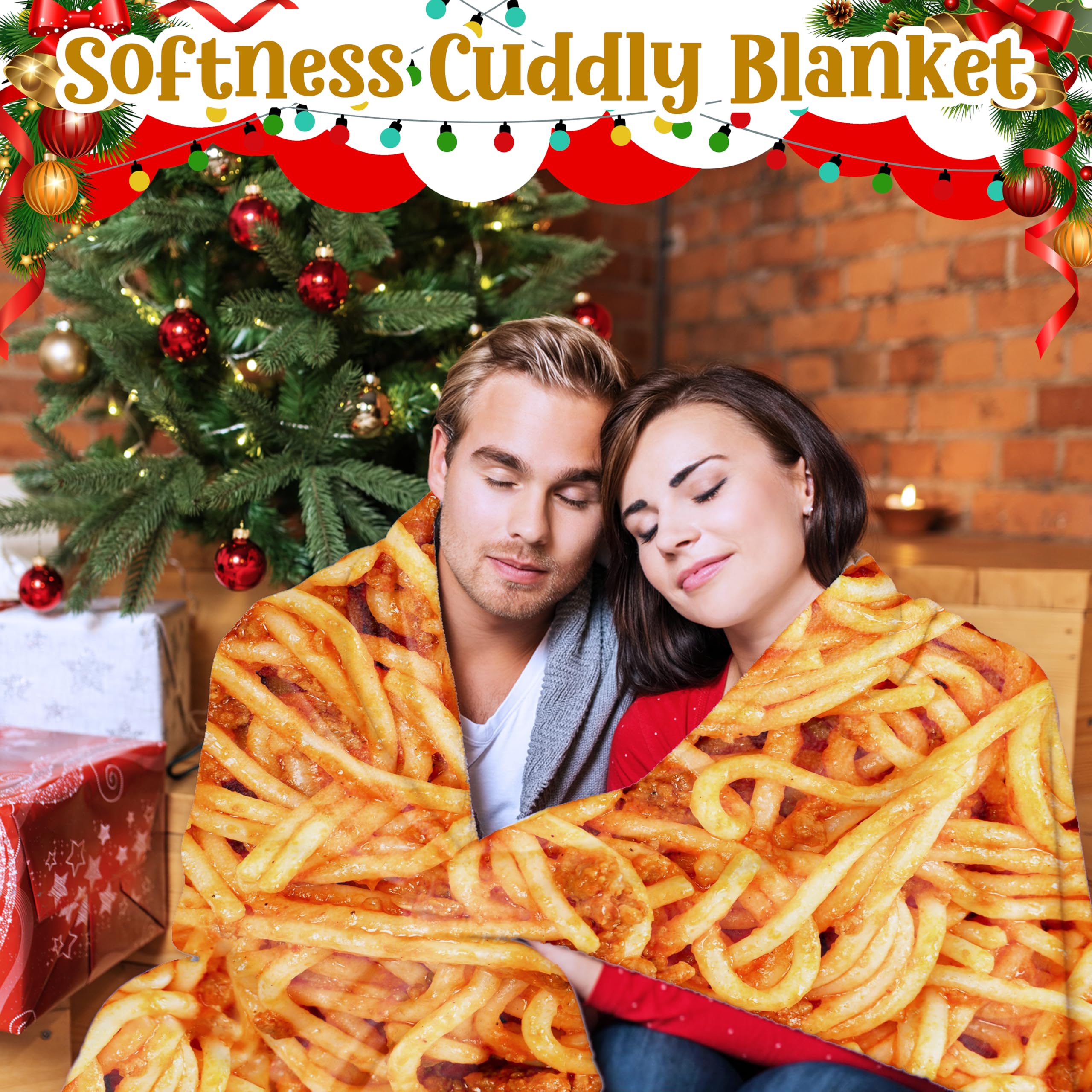 Tomato Spaghetti Pattern Throw Blanket - Ultra Soft & Cozy 40