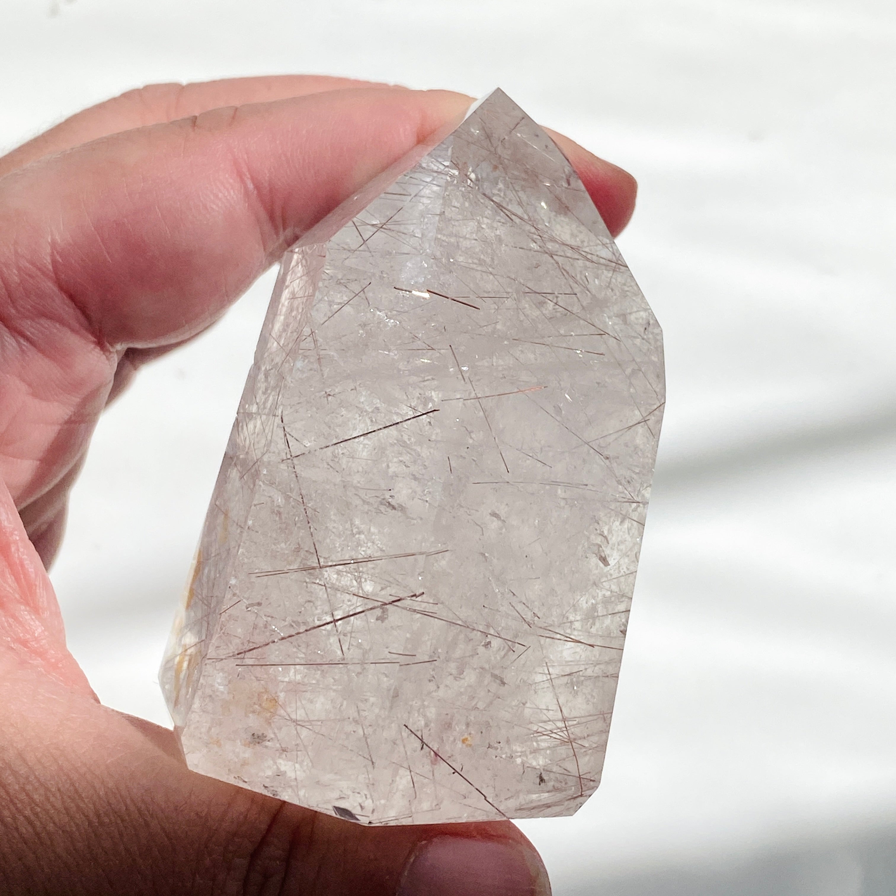 Natural Rutilated Quartz Point - Healing Crystal for Meditation, Energy Work & Spiritual Growth - Perfect for Home Decor, Yoga & Reiki