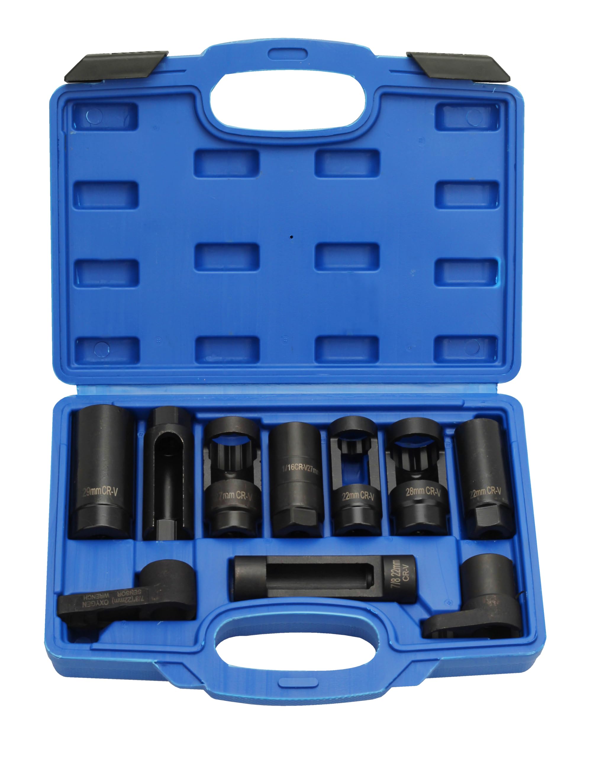 8MILELAKE 10-Piece Oxygen Sensor Socket Set - Professional Oil Pressure Sending Unit Removal Tool Kit for Automotive Repair (Ideal for Mechanics & DIY Car Maintenance)