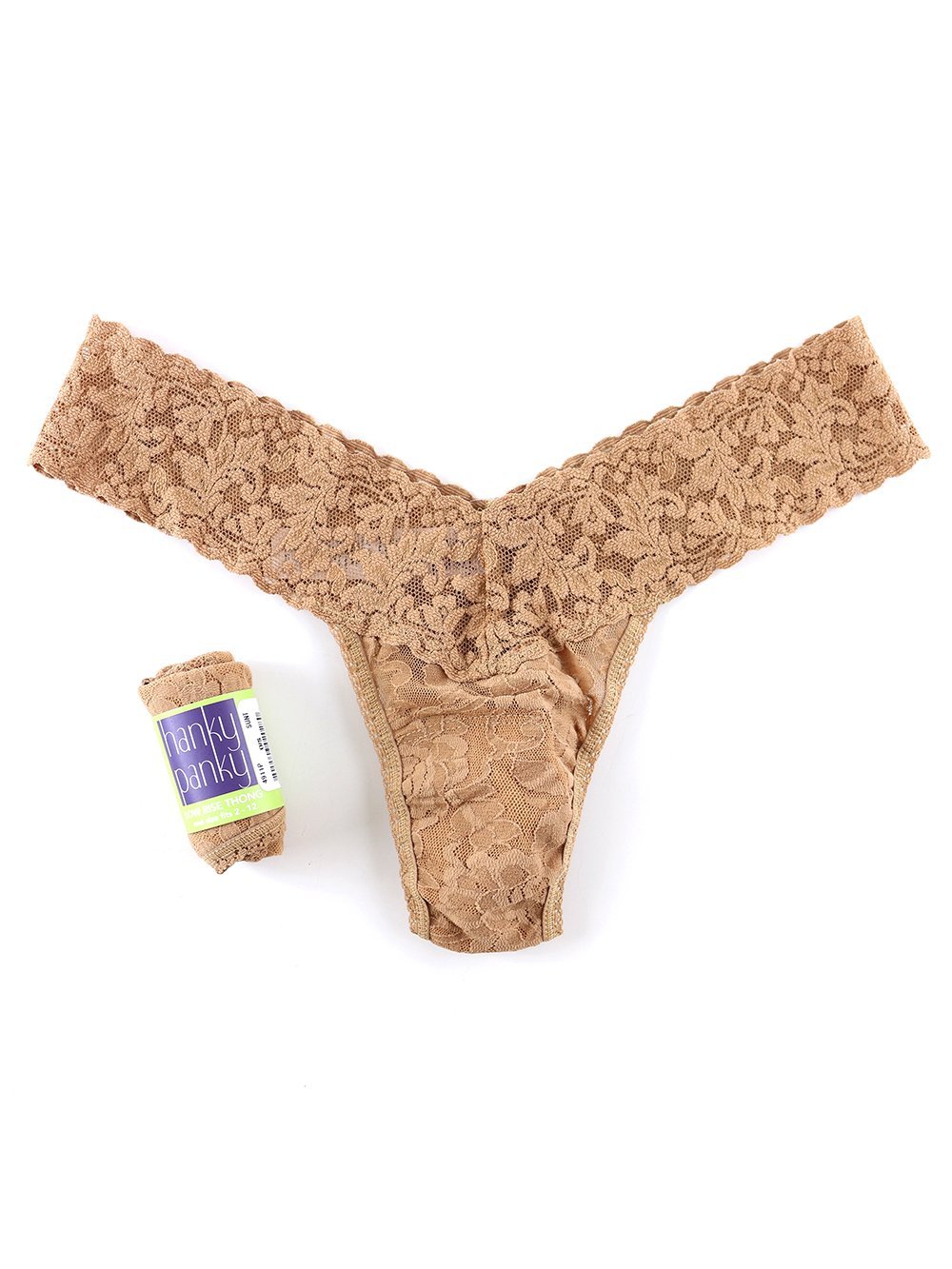 Rolled Signature Lace Original Rise Thong - Comfortable Women's Underwear for Everyday Wear & Special Occasions