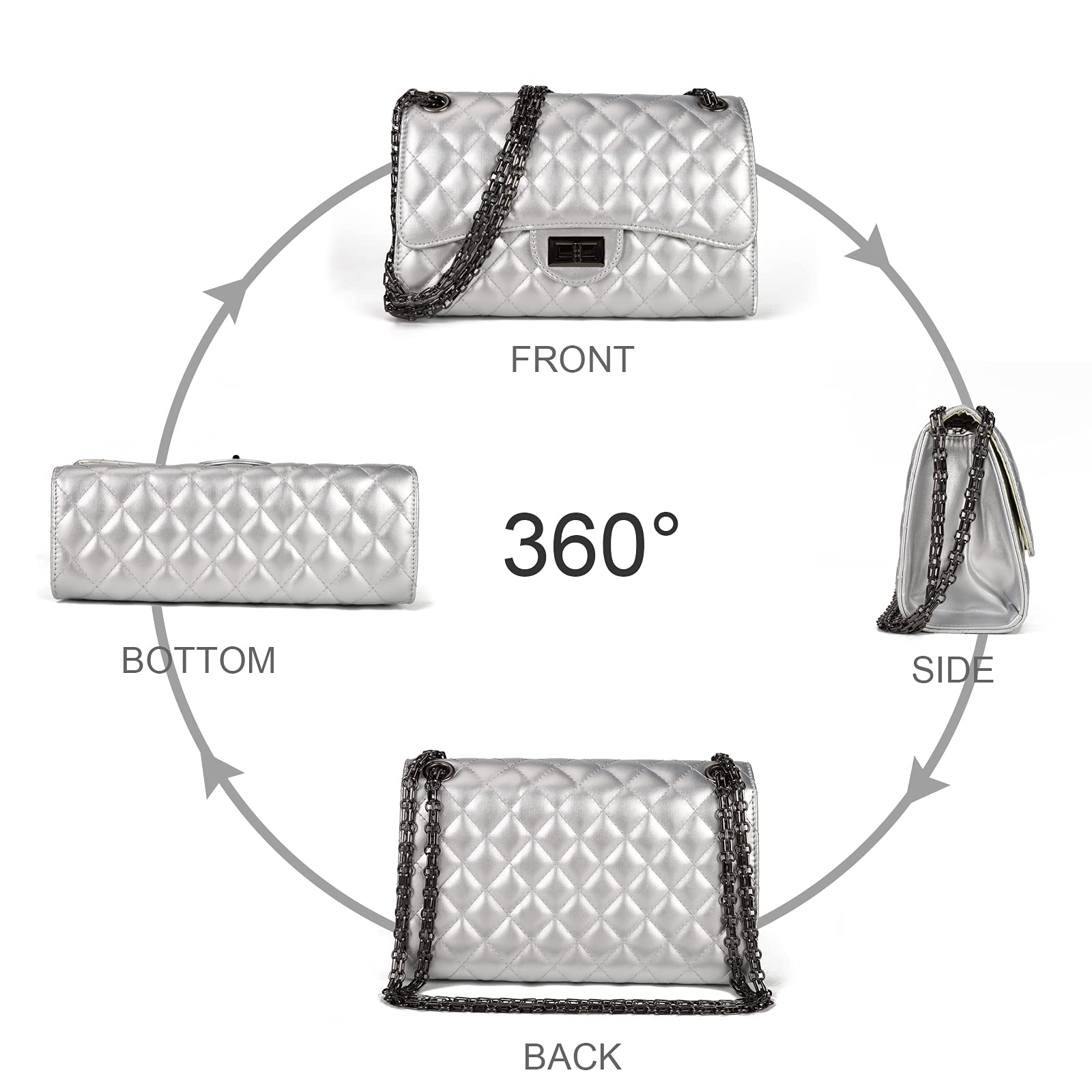 Trendy Quilted Crossbody Purse for Women - Fashionable Shoulder Bag with Chain Strap | Perfect for Daily Use, Shopping & Travel Accessories