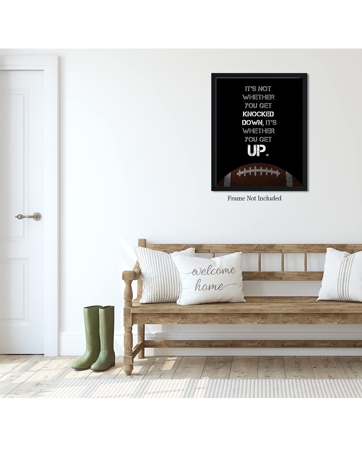 Govivo Football Motivational Posters - 16x20 Unframed Canvas Wall Art for Boys Bedroom, Locker Room & Coach Gifts - Inspirational Sports Quotes Decor | Perfect for Football Fans, Team Spirit & Sports Themed Rooms
