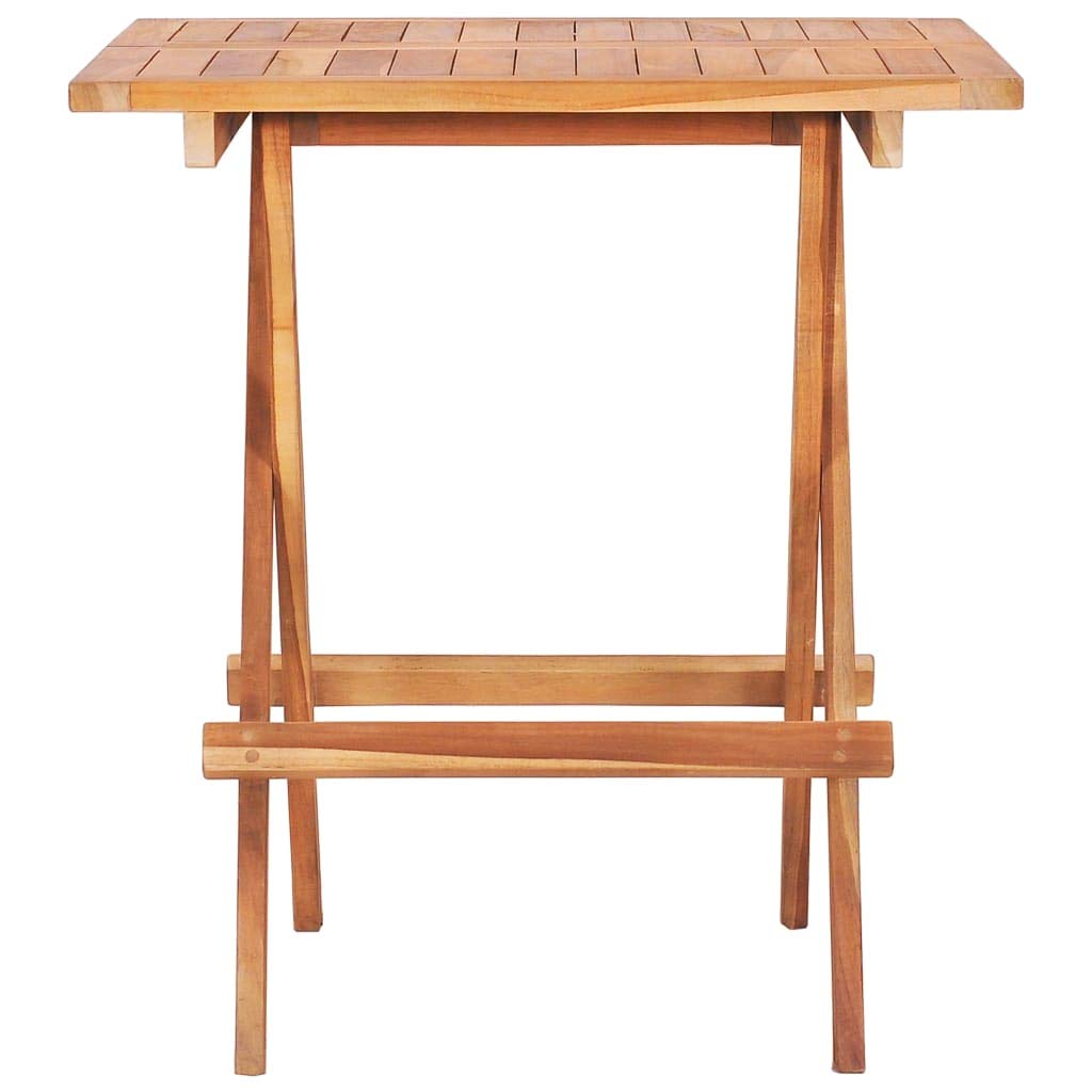 Modern 3-Piece Folding Bistro Set - Solid Teak Wood Outdoor Patio Furniture for Home, Lawn & Balcony | Perfect for Small Spaces, Garden Dining & Apartment Decoration