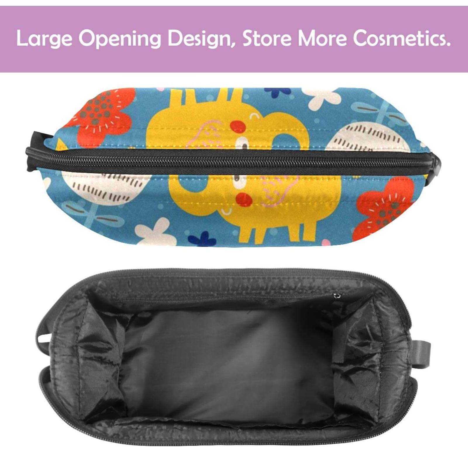 Large Travel Makeup Bag with Elephant Cartoon Design - Waterproof Cosmetic Organizer for Women, Perfect for Toiletries & Travel Essentials | Great for Vacations, Gym, and Daily Use