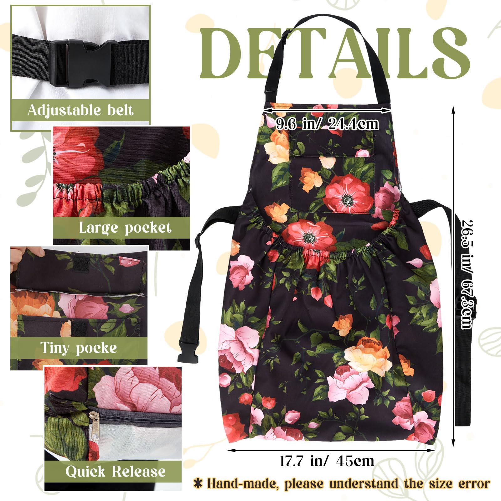 Premium Gardening Apron for Women & Men with Large Pockets - Durable Harvesting Apron for Gardeners - Perfect Gardening Gift for Outdoor Enthusiasts - Ideal for Planting, Weeding & Harvesting Vegetables