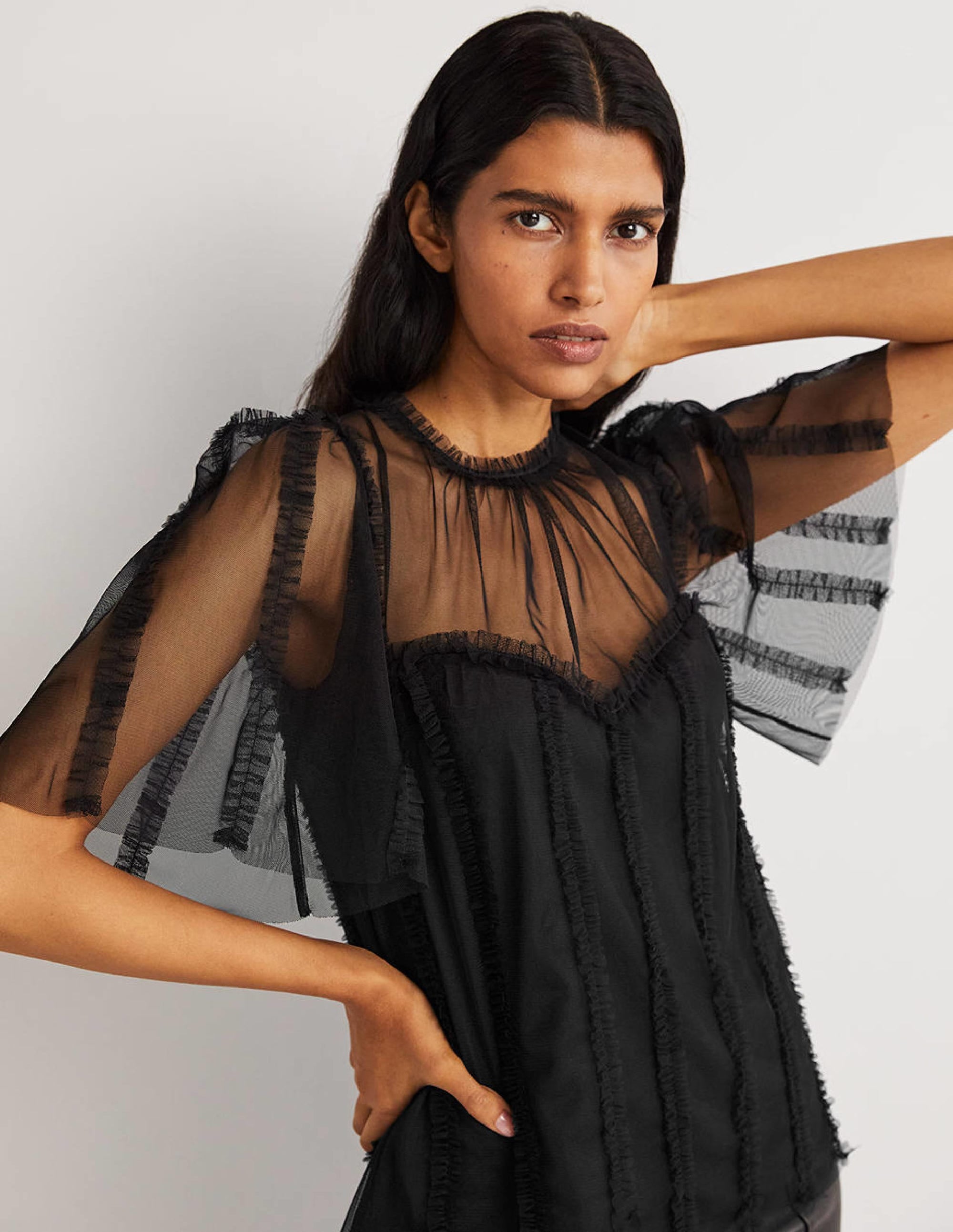 Black Sweetheart Neckline Tulle Party Top for Women - Elegant Evening Wear for Prom, Cocktail Parties & Date Nights