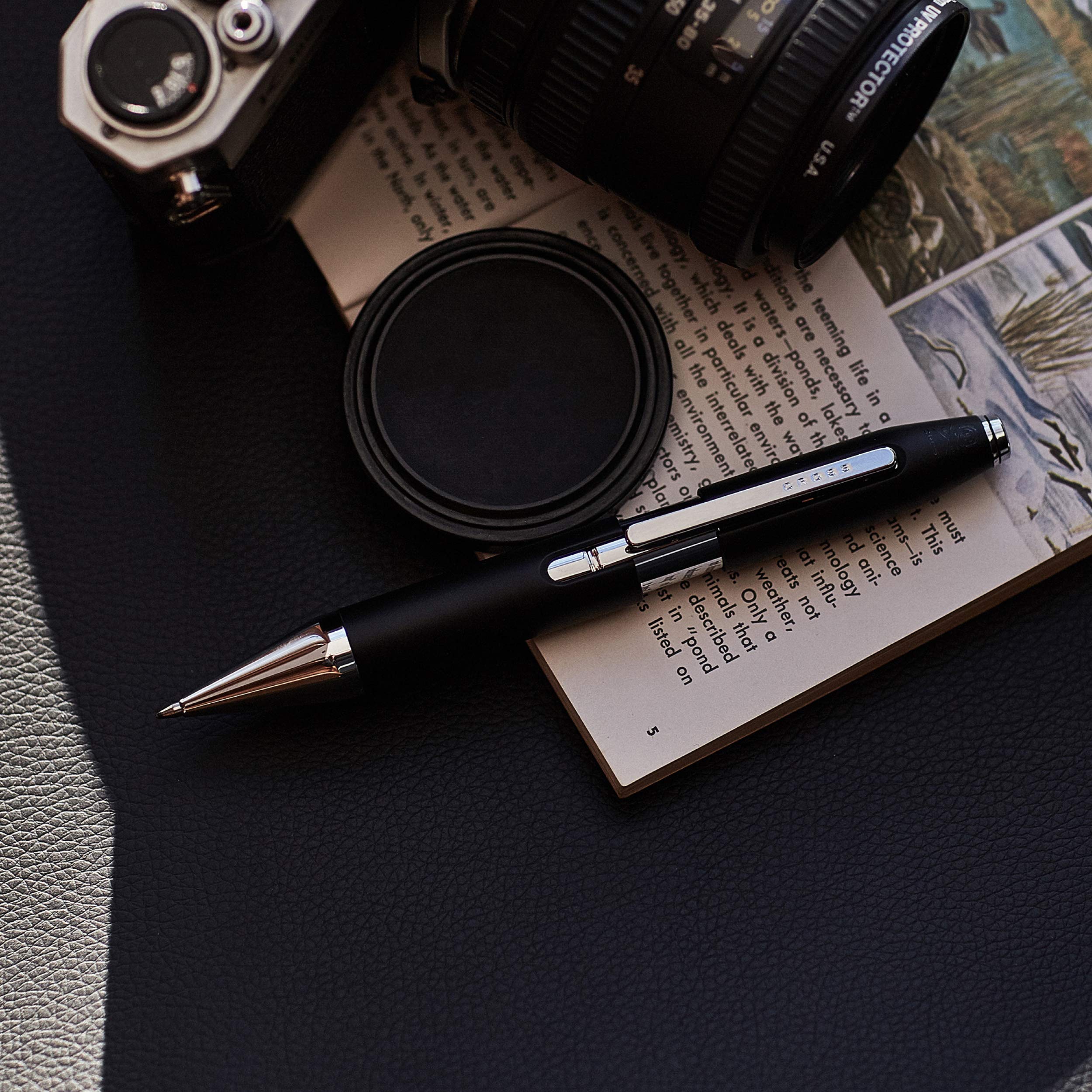Refillable Gel Ink Rollerball Pen - Chrome Finish, Premium Graphite Grey - Includes Branded Retail Packaging - Ideal for Office, School & Gift Giving