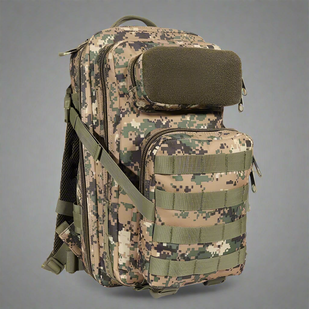 25L Tactical MOLLE Backpack - Lightweight Military Rucksack for Outdoor Hiking, Camping & Travel | Durable Camouflage Design in OD Green, Woodland & A-TACS | Perfect for Survival Gear & Everyday Carry (EDC)