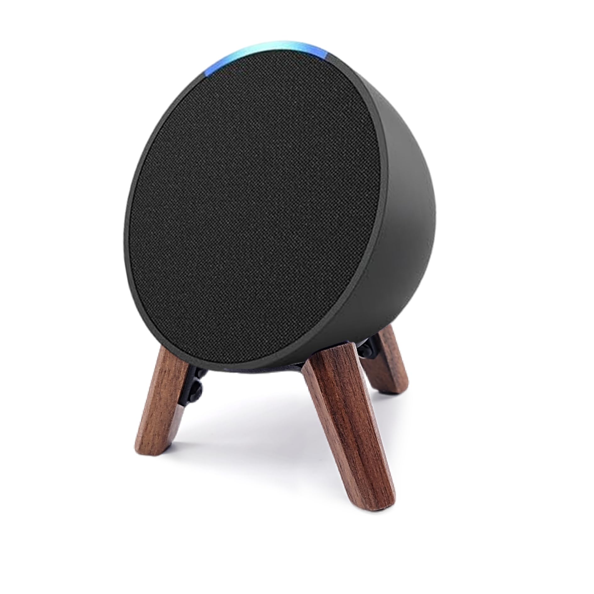 Premium Walnut Wood Stand for Echo Pop Speaker (2023 Model) - Tripod Accessories Holder for Enhanced Audio Quality | Secure & Sturdy Table Mount for Alexa Pop | Perfect for Home, Office & Kitchen Use
