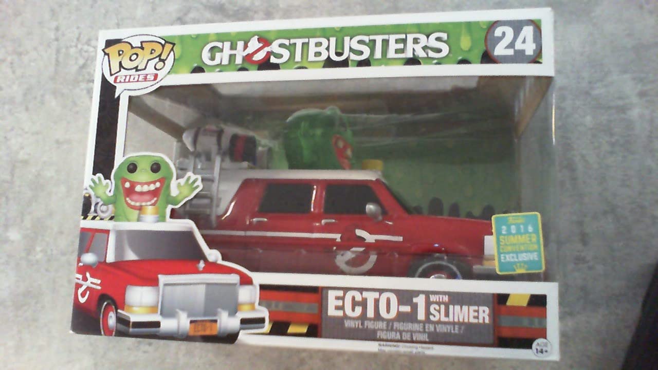 Funko POP! Ghostbusters ECTO-1 with Slimer Exclusive Vinyl Figure Set - Collectible Movie Merchandise for Display & Gifting