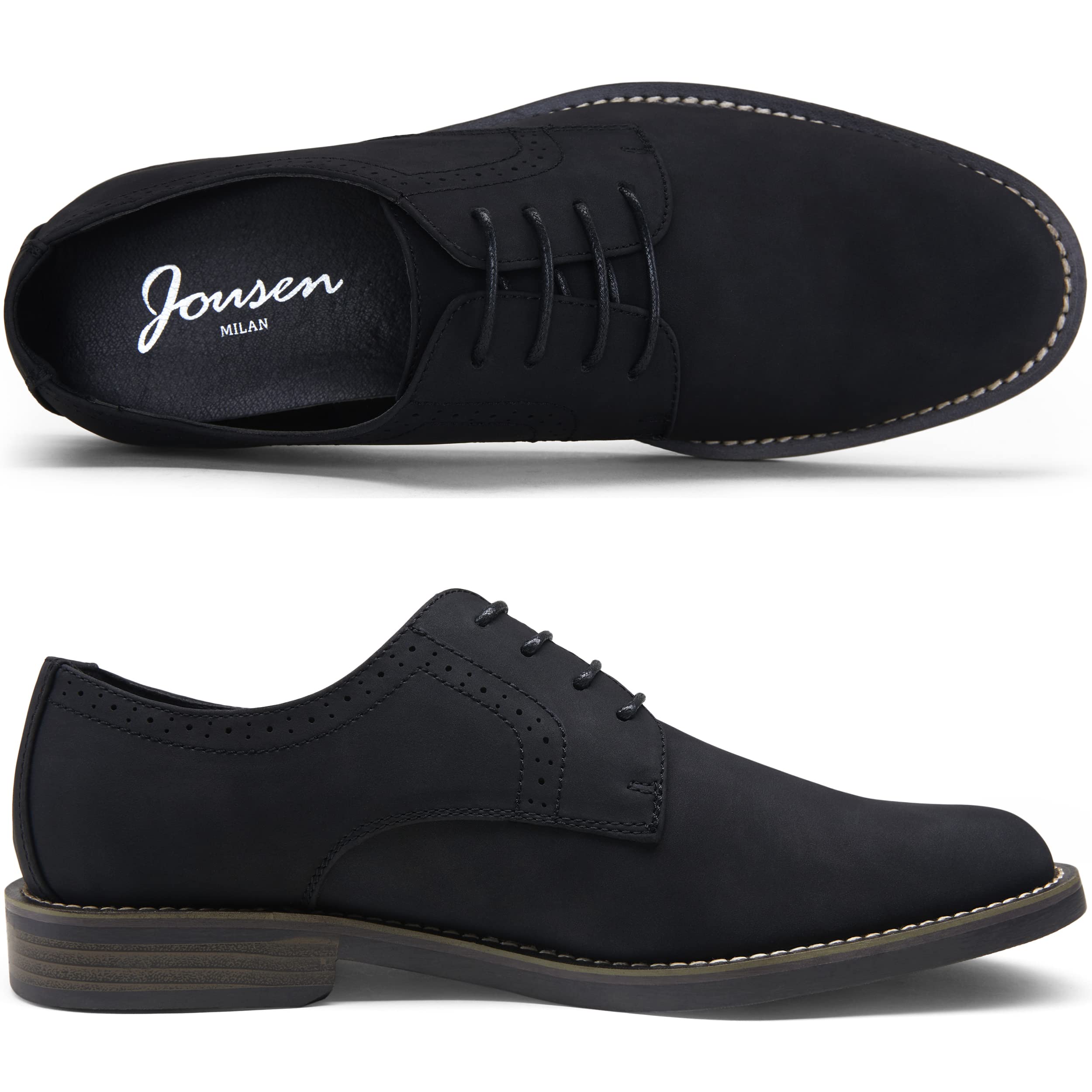 Jousen Men's Dress Shoes - Classic Retro Oxfords for Business & Casual Wear | Comfortable Formal Shoes for Office, Wedding & Daily Use