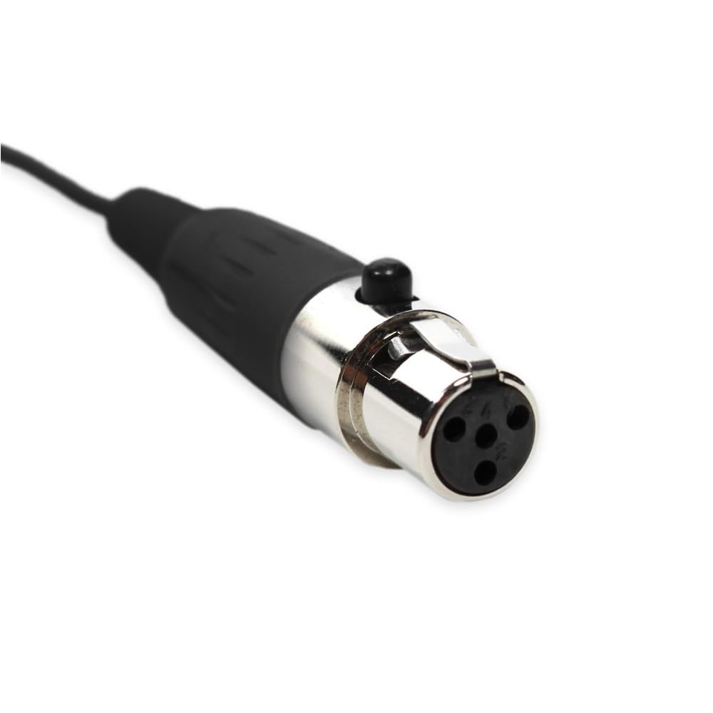 Shure BLX1 Wireless Bodypack Transmitter Replacement Headset Microphone - 4-Pin Mini Connector, Condenser Unidirectional Mic with TA4F 4-Pin (Black, HS06D4) - Perfect for Live Performances, Public Speaking & Broadcast Studios