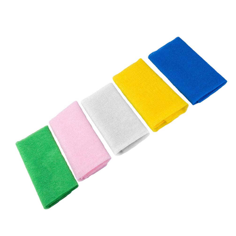 Healifty 5-Pack Exfoliating Bath Towels - Extra Long Back Scrubber for Deep Cleansing & Skin Renewal - Perfect for Shower, Spa, and Post-Workout Use