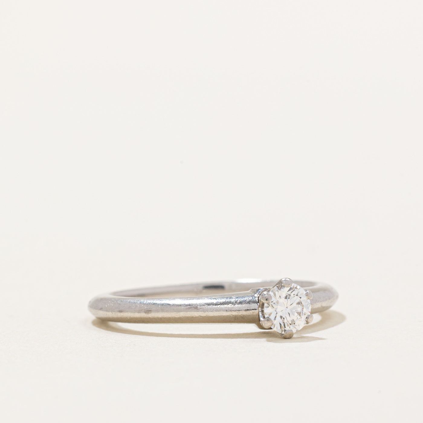 Tiffany & Co The Tiffany Setting Platinum Engagement Ring | 0.22 Carat VS1/VS2 F Color Diamond | Size 5.75 | Perfect for Proposals, Anniversaries & Special Occasions