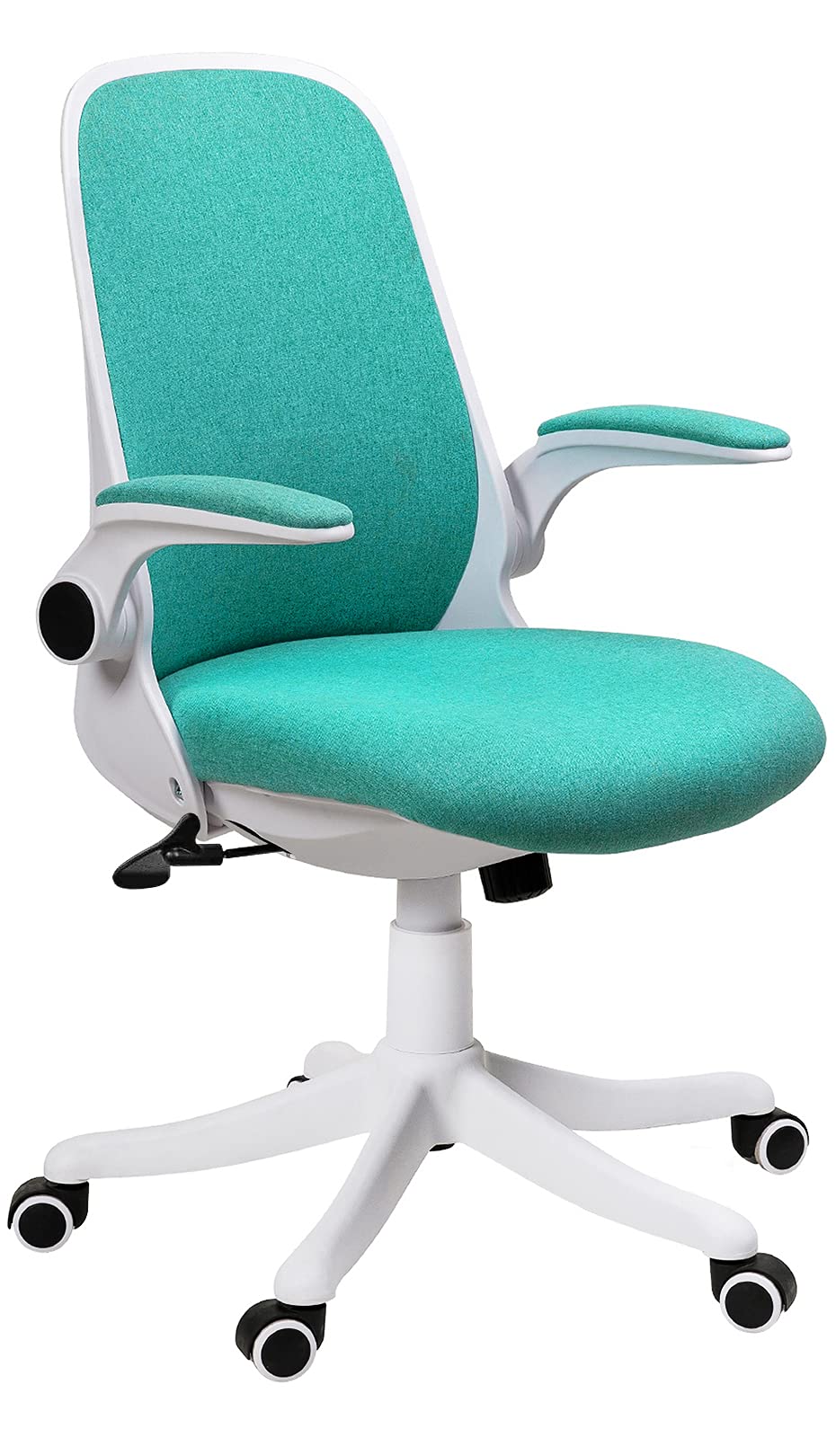 Ergonomic Mid Back Office Chair - Adjustable Swivel Rolling Desk Chair with Flip-Up Arms, Breathable Fabric for Comfort (Green) - Perfect for Home Office, Computer Work, and Executive Tasks