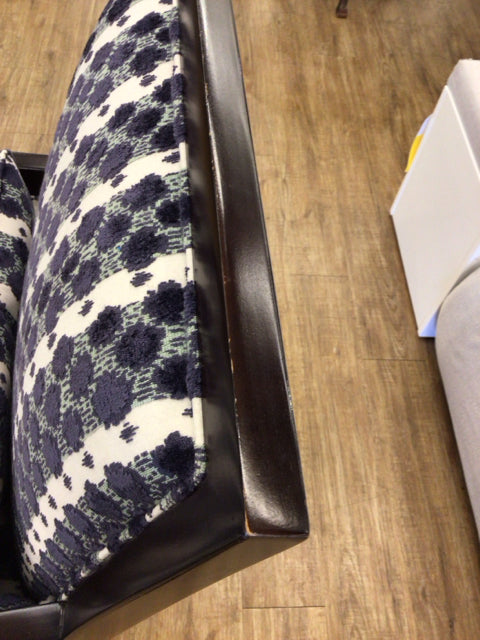 Century Furniture Blue & White Upholstered Armchair with Removable Pillow - Elegant Living Room Seating for Home & Office Decor