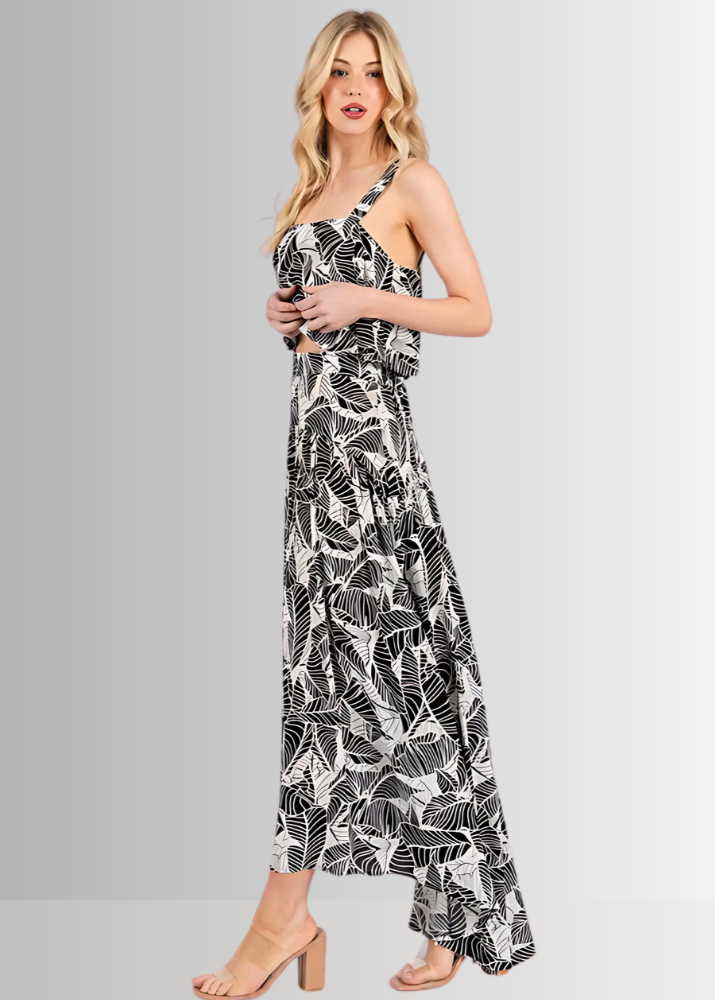 Devyn Tropical Flowy High Low Maxi Skirt for Women - Summer Beach Dress, Boho Chic Vacation Outfit, Perfect for Pool Parties & Tropical Getaways