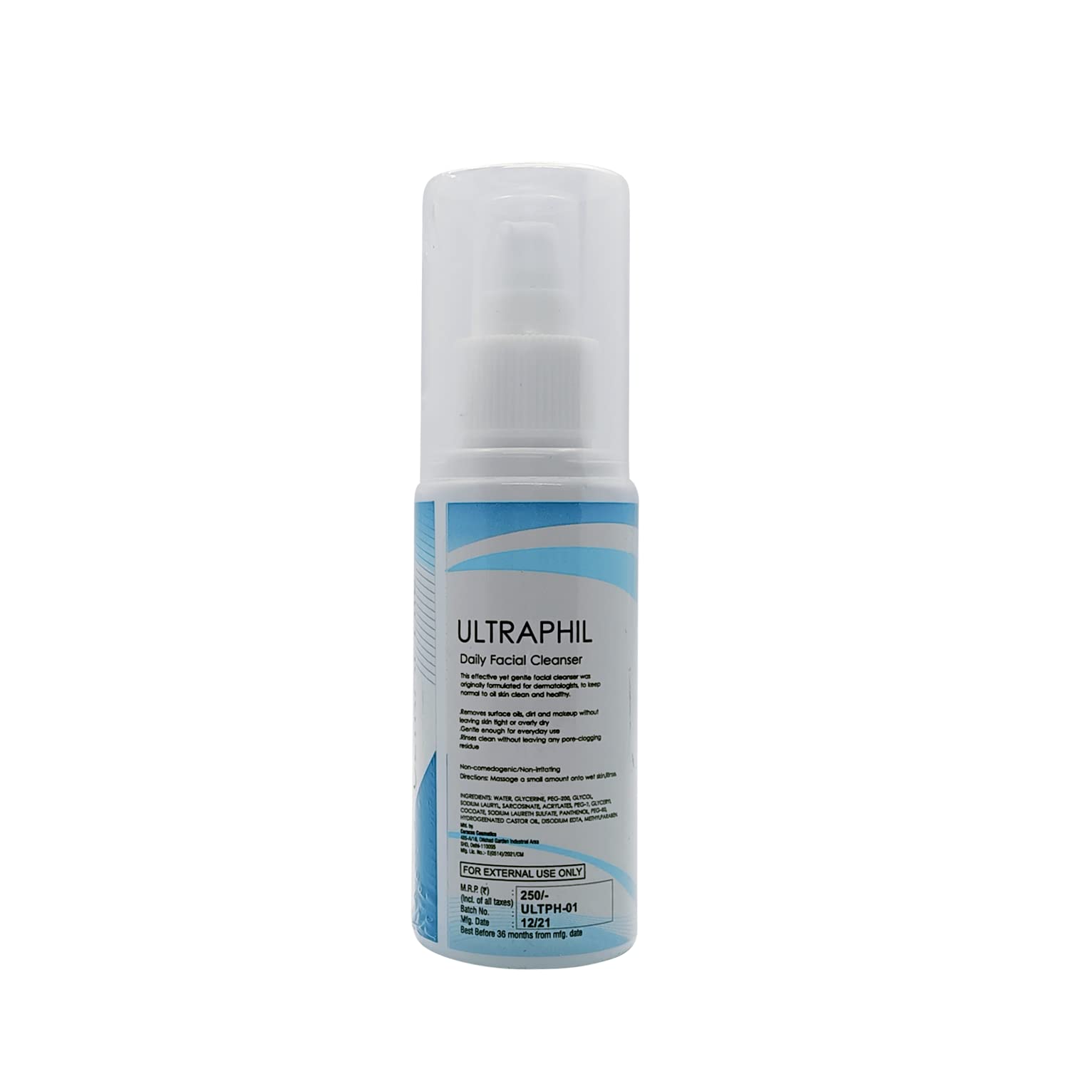 Ultraphil Gentle Hydrating Daily Face Wash with Panthenol - 100ml Pump Bottle for Normal to Oily Skin | Men & Women | Deep Cleansing & Moisturizing | Perfect for Morning & Night Skincare Routine