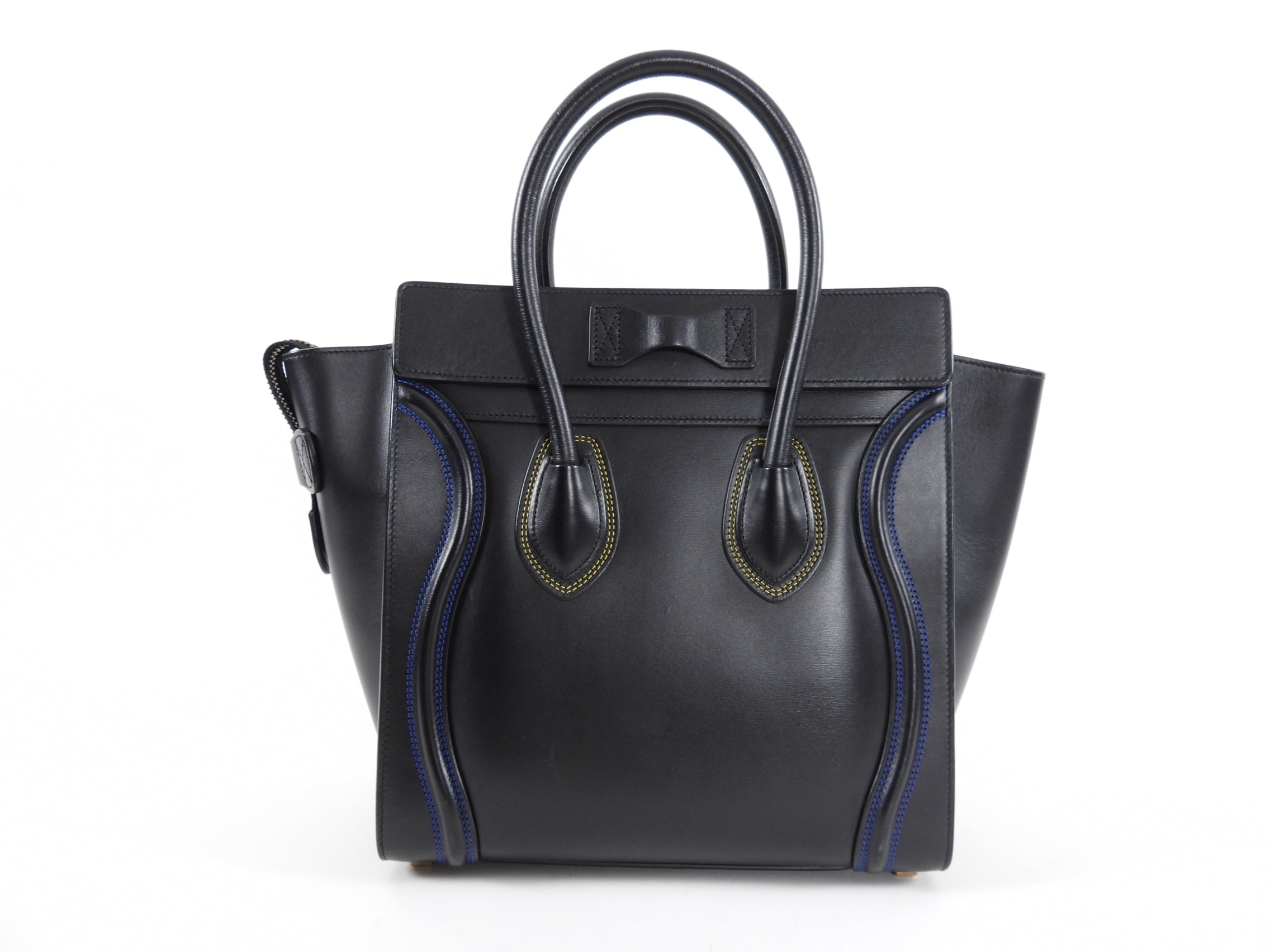 Celine Black Leather Micro Luggage Tote Bag - Small Crossbody Handbag for Women | Perfect for Work, Travel & Everyday Use