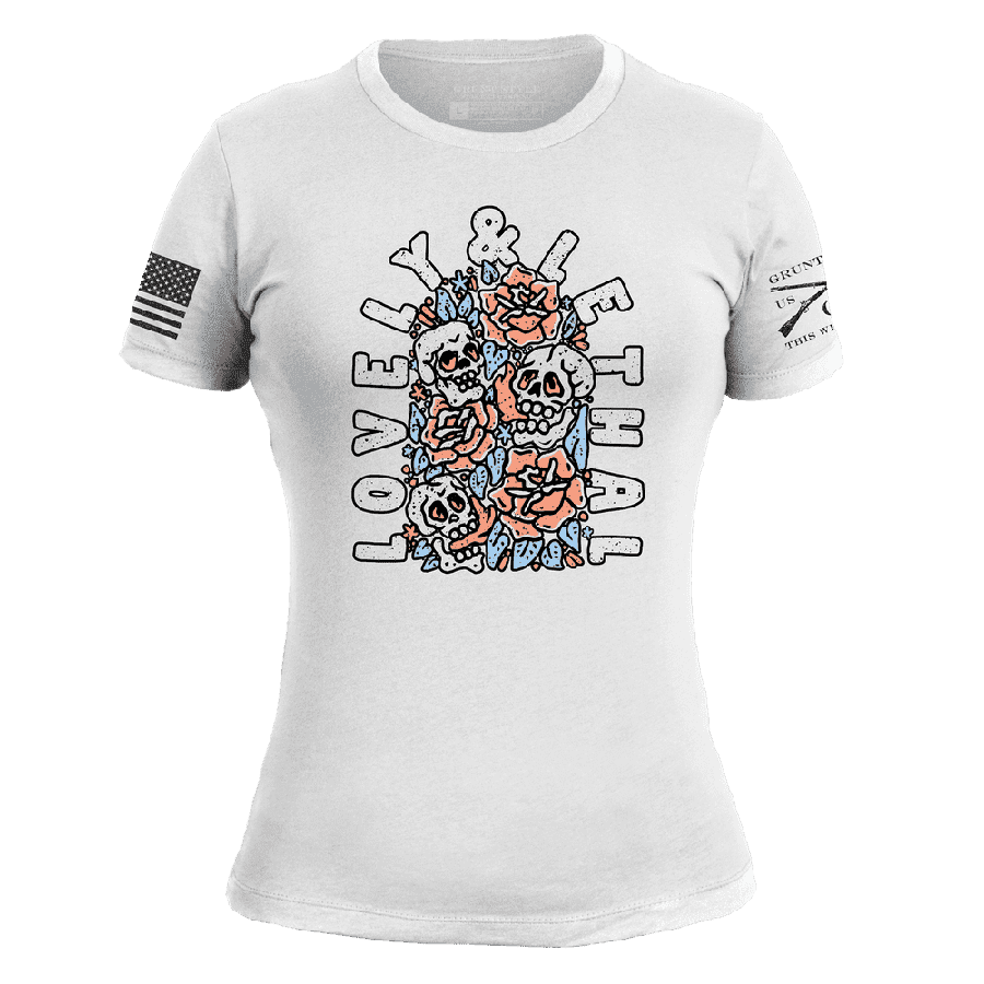 Women's Slim Fit T-Shirt - Lovely & Lethal Design - White - Perfect for Casual Wear, Gym & Street Style