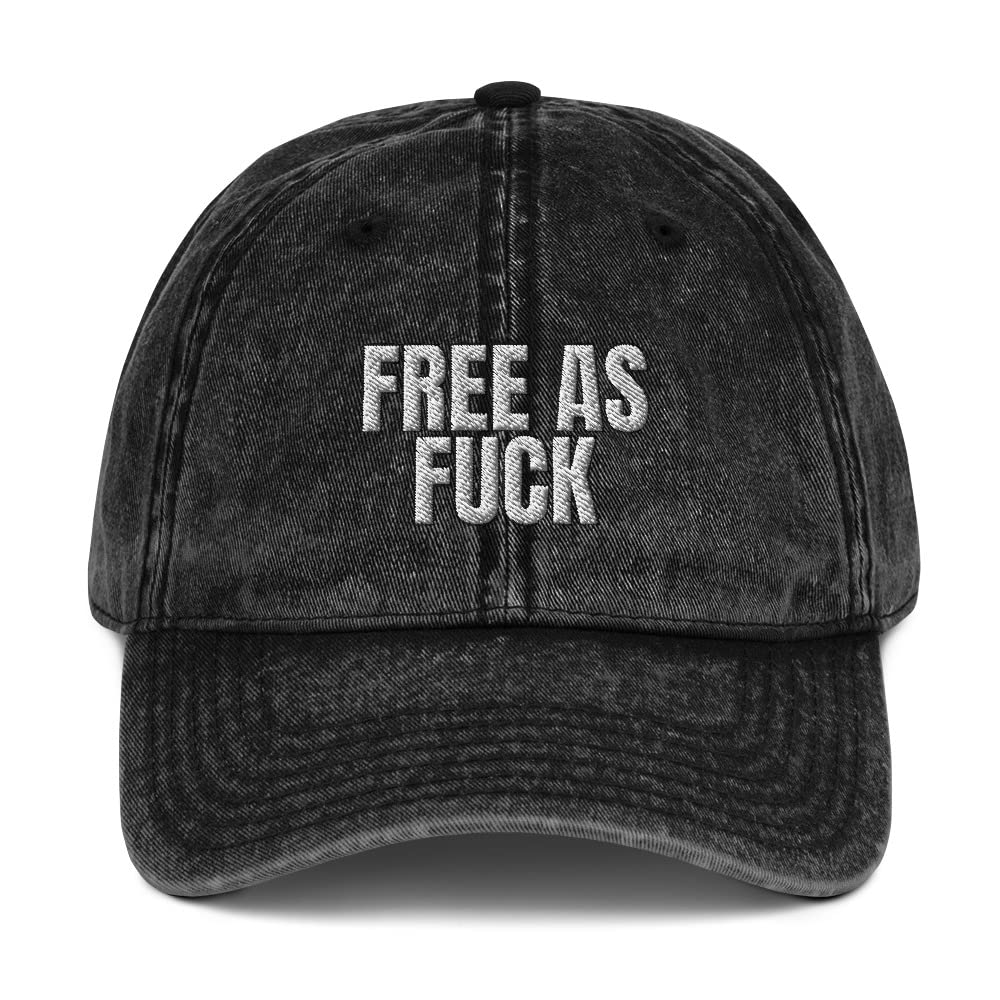 Free As Fuck Hat - Vintage Baseball Cap with Goofy Design for Men & Women - Perfect for Streetwear, Skateboarding & Festival Outfits