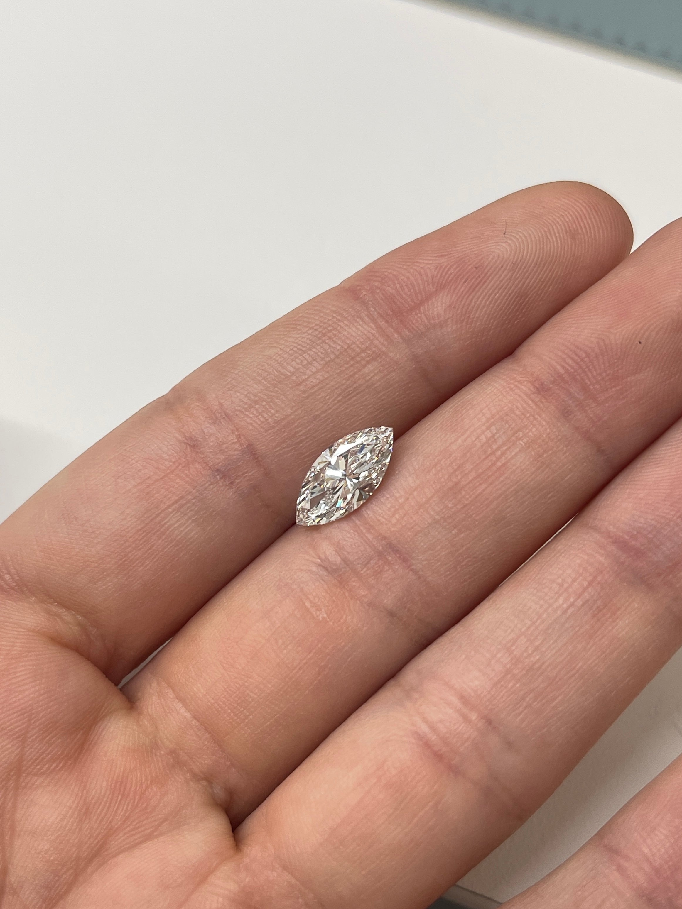 2.04 Carat F Color VVS1 Clarity Lab-Grown Marquise Diamond for Engagement Rings & Fine Jewelry