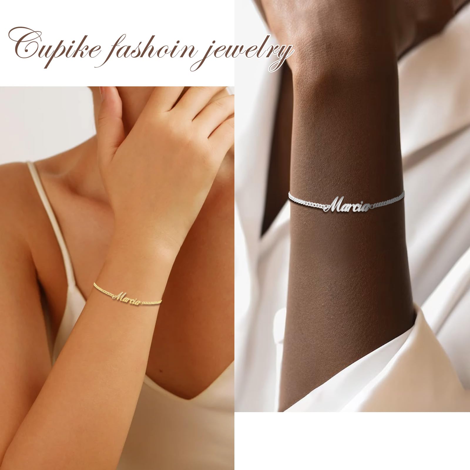 Custom Name Bracelets & Anklets for Women - Personalized 18K Gold Plated Adjustable Jewelry with Engraved Names, Unique Gifts for Girlfriend, Wife, Daughter | Perfect for Birthdays, Anniversaries, Valentine's Day & Everyday Wear
