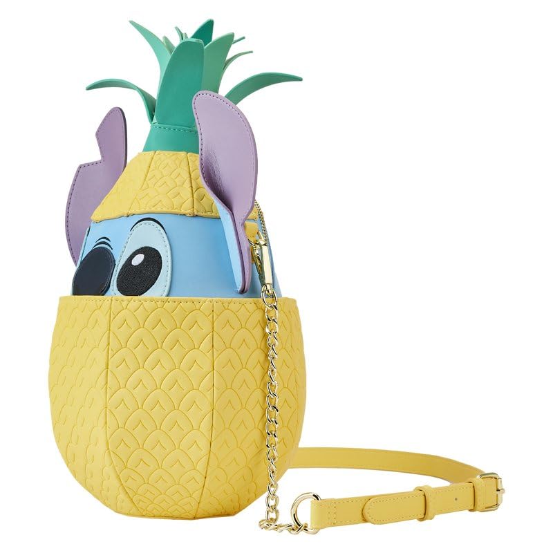 Loungefly Stitch Shoppe Disney Lilo & Stitch Pineapple Crossbody Bag for Women - Cute Figural Purse for Disney Fans, Theme Parks & Summer Outfits