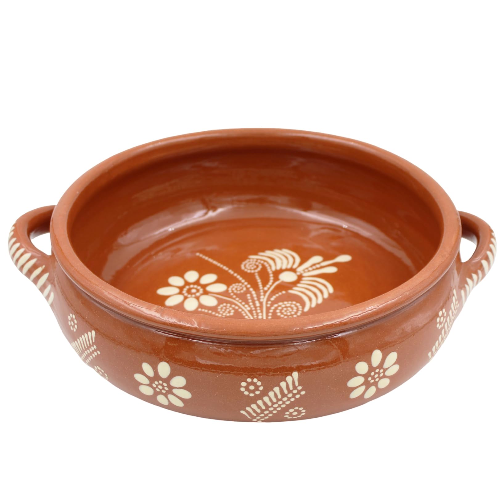 Hand-Painted Vintage Portuguese Terracotta Cazuela Clay Cooking Pot - 7