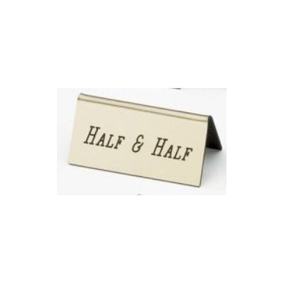 Cal Mil Vintage Silver Half & Half Beverage Tent Sign - 3