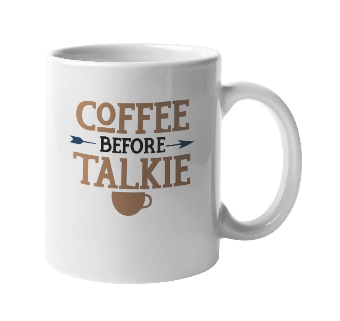 Funny Coffee Before Talkie Mug - 11oz Ceramic Tea & Coffee Cup for Women, Best Friends, Coworkers - Perfect Gift for Office, Home, or Relaxing Morning Brews