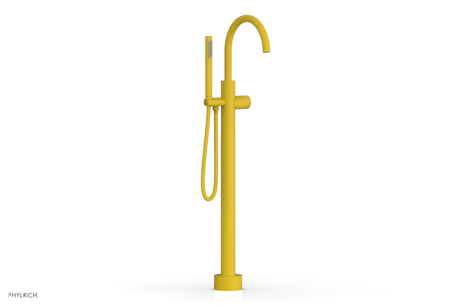 BASIC II Tall Floor Mount Tub Filler with Knurled Handle & Hand Shower - Model 230 44 01 - Perfect for Modern Bathroom Renovations and Spa-Like Showers