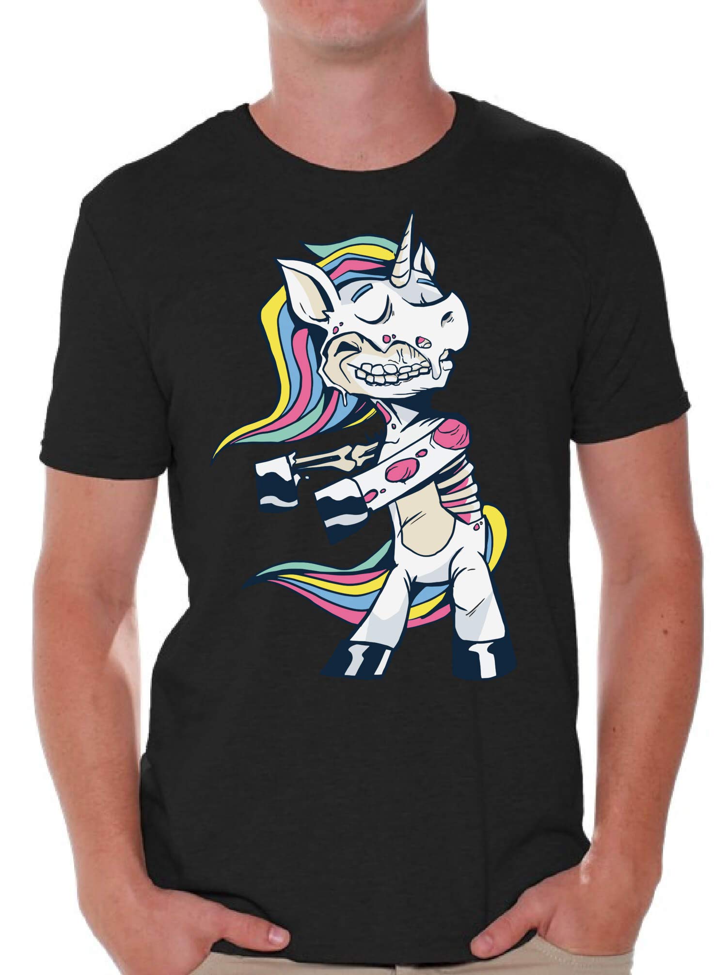 Awkward Styles Halloween T-Shirt - Zombie Unicorn Graphic Tee for Men | Funny Costume Party Outfit & Spooky Gift Idea