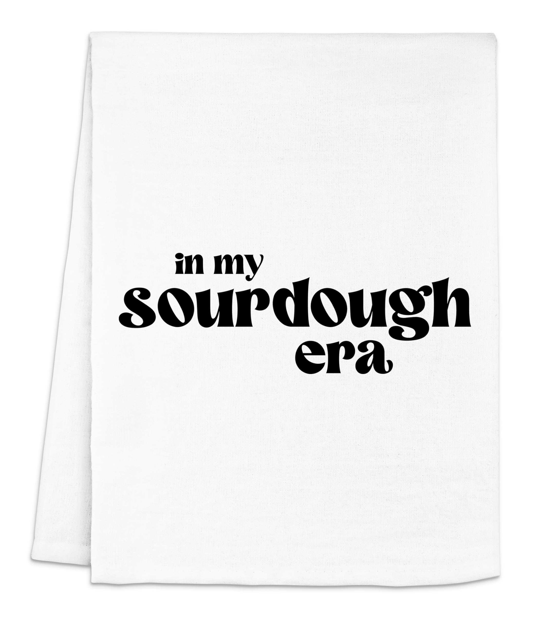 Moonlight Makers In My Sourdough Era Dish Towel - Funny Baking Kitchen Towels | 100% Cotton Flour Sack Tea Towels for Drying Dishes | New Home & Apartment Essentials | Perfect for Bread Making, Coffee Shops & Farmhouse Kitchens (White)